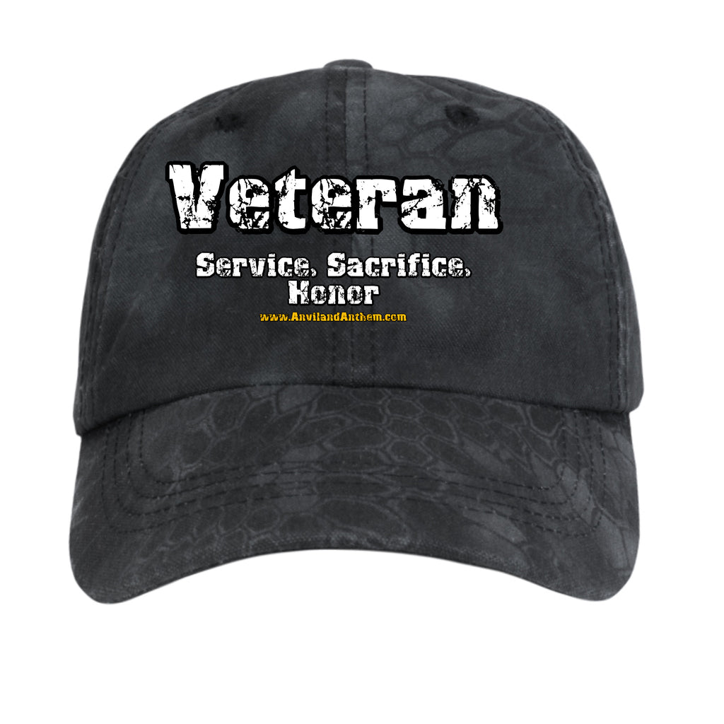Veteran Honor Camo Hat – Service Sacrifice Pride Military Cap Anvil and Anthem }