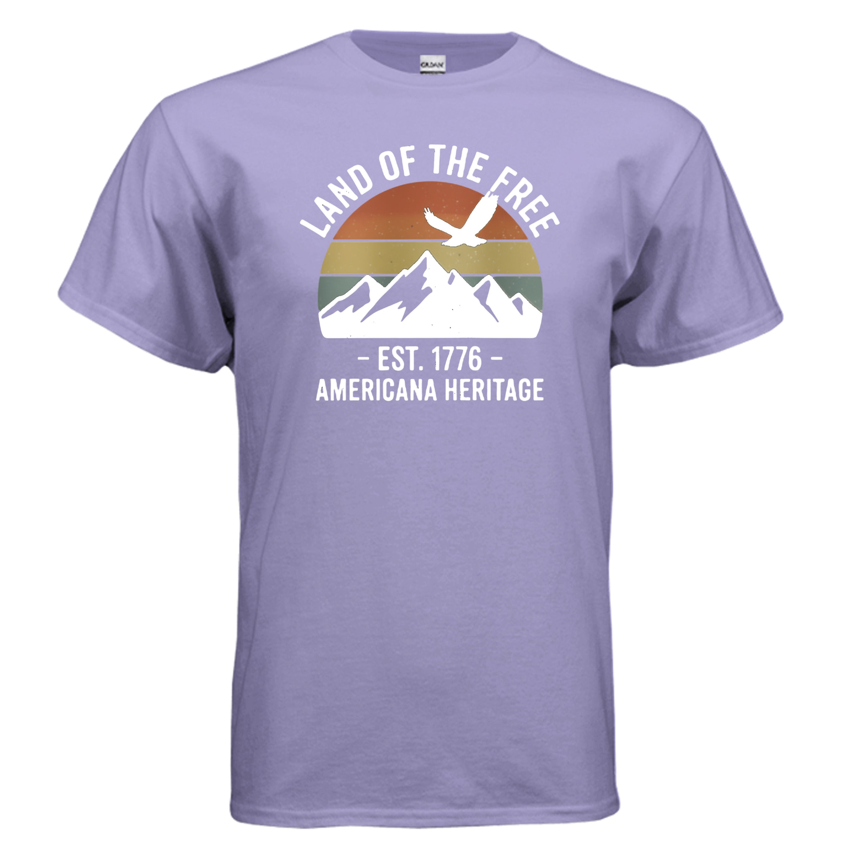 American Heritage Tee – Land of the Free Est. 1776 Patriotic Mountain Shirt Anvil and Anthem }