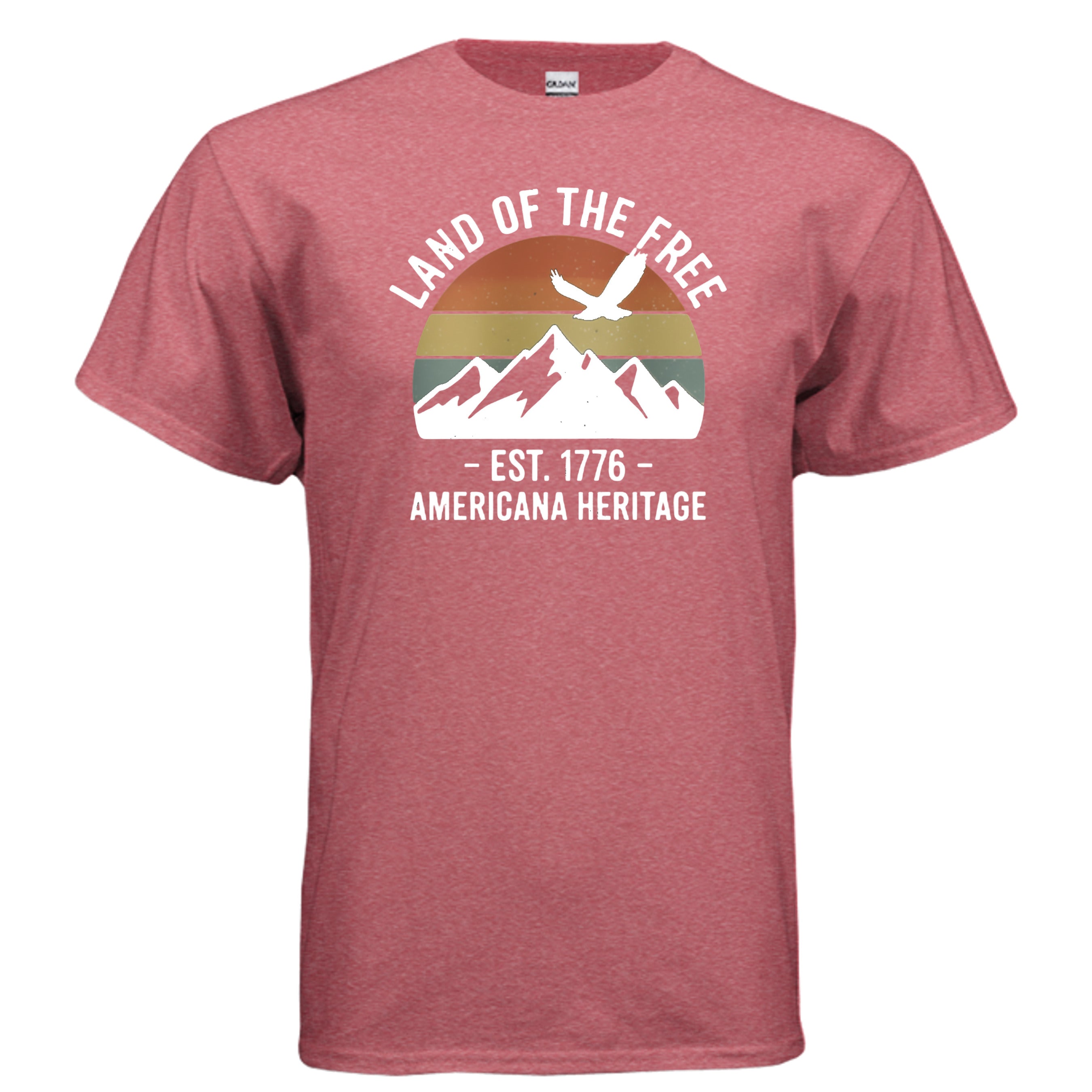 American Heritage Tee – Land of the Free Est. 1776 Patriotic Mountain Shirt Anvil and Anthem }