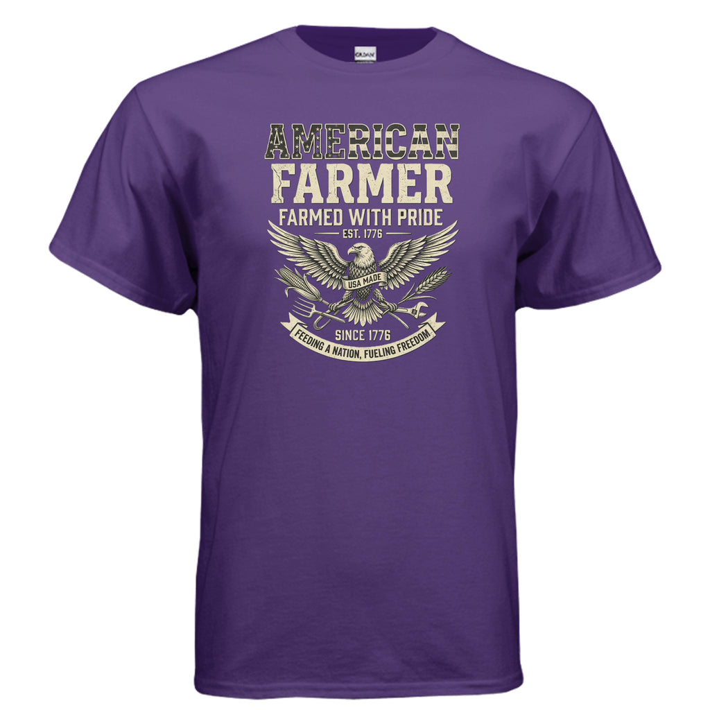 American Farmer Tee – “Feeding a Nation, Fueling Freedom” Patriotic Farm Shirt Anvil and Anthem }