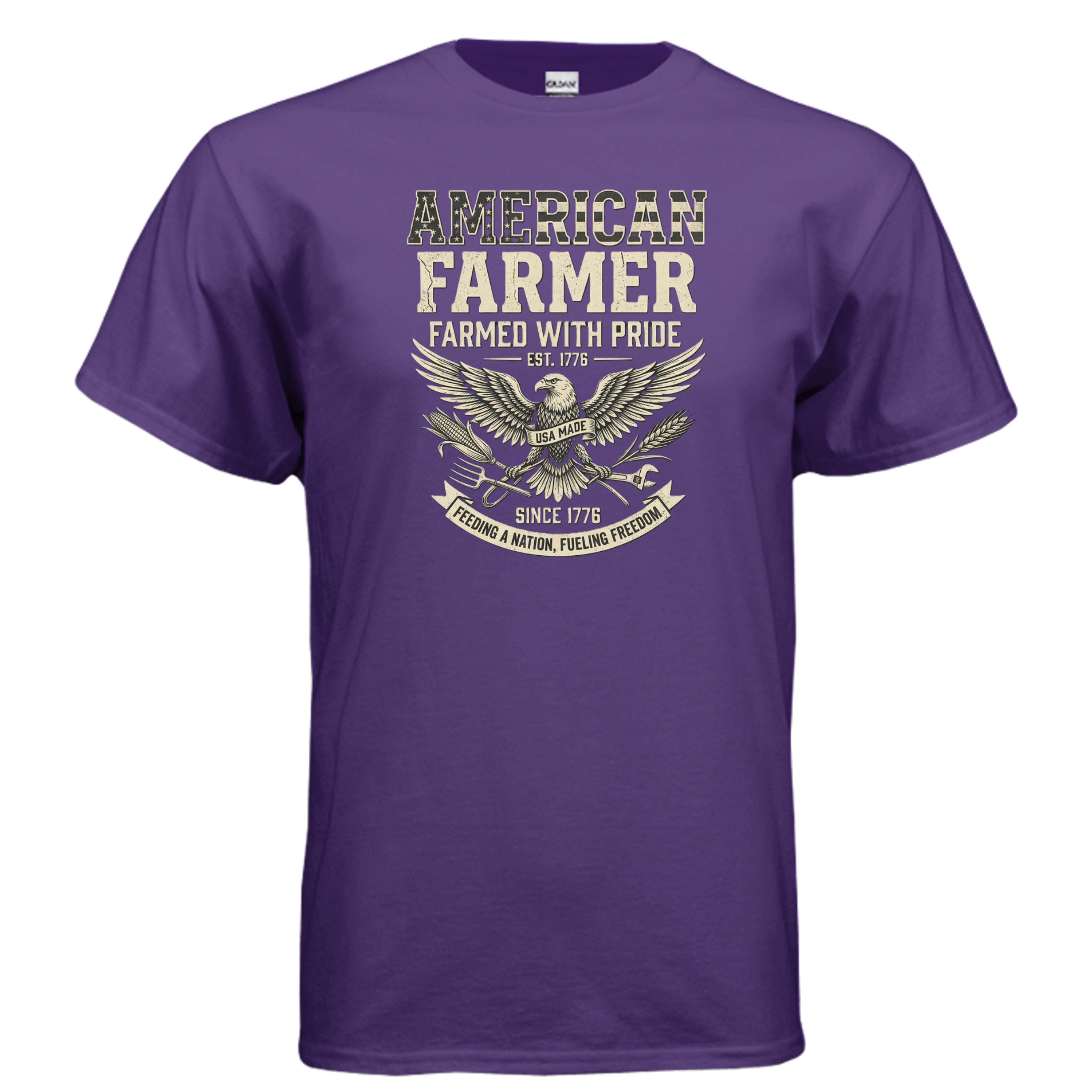 American Farmer Tee – “Feeding a Nation, Fueling Freedom” Patriotic Farm Shirt Anvil and Anthem }