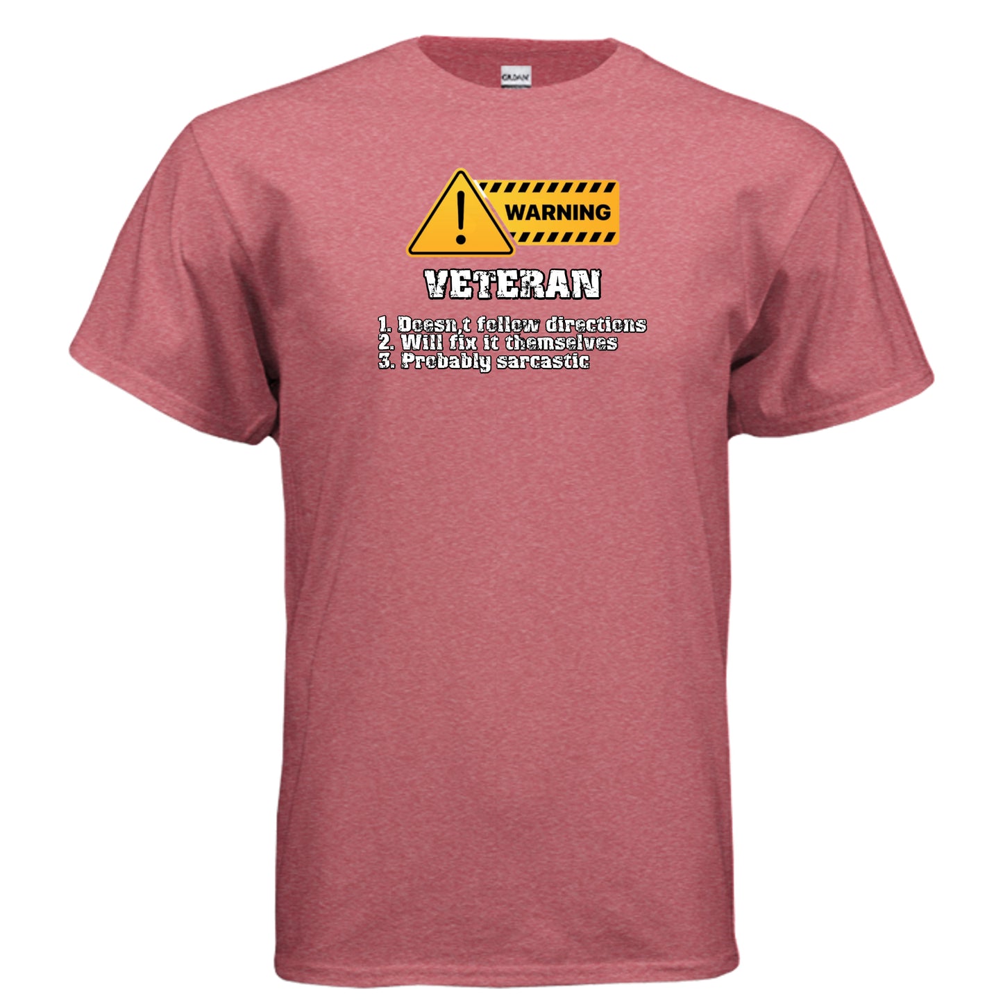 Veteran Made Tee – Warning Sign “Doesn’t Follow Directions” Humor Shirt {{ product_type }Anvil and Anthem }