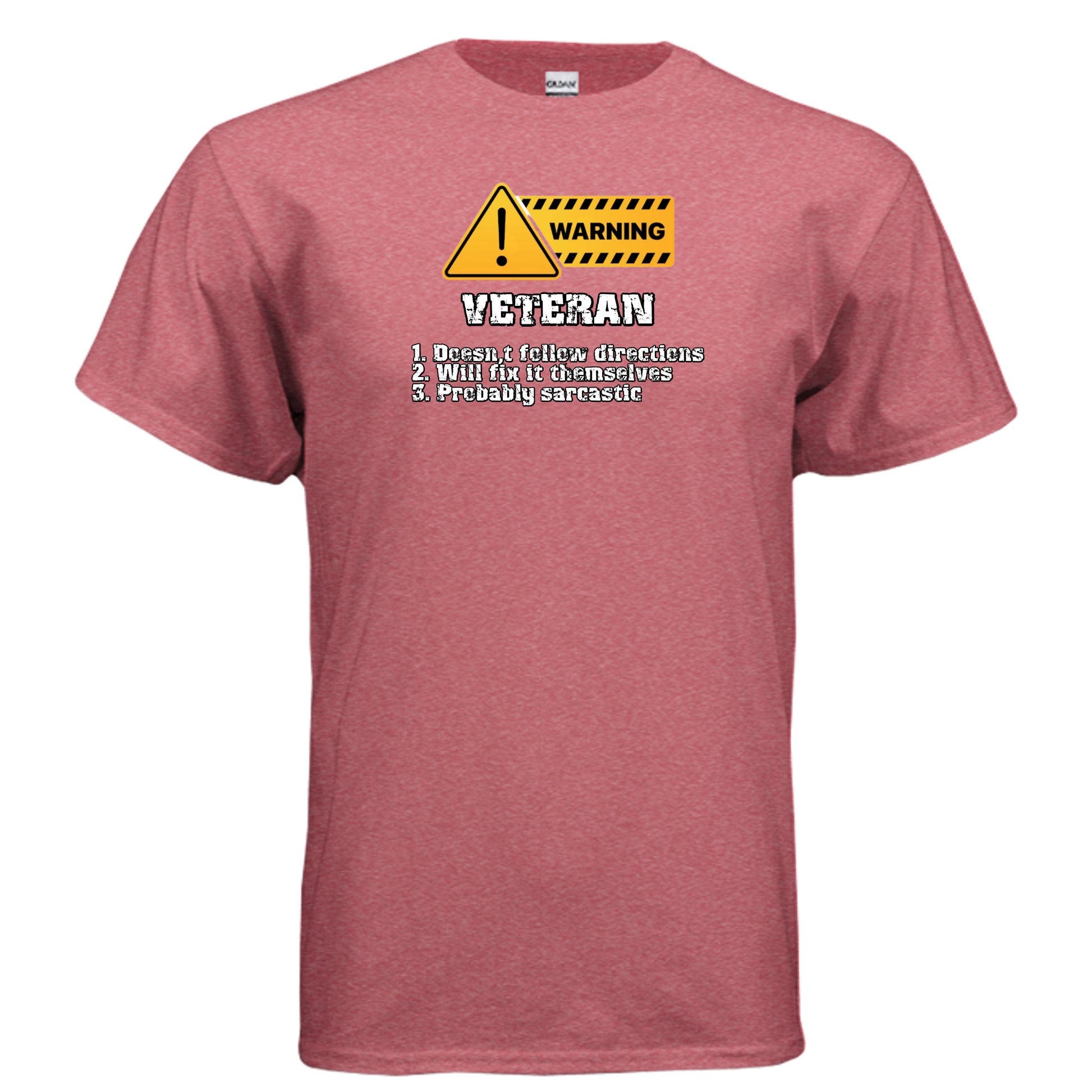 Veteran Made Tee – Warning Sign “Doesn’t Follow Directions” Humor Shirt {{ product_type }Anvil and Anthem }