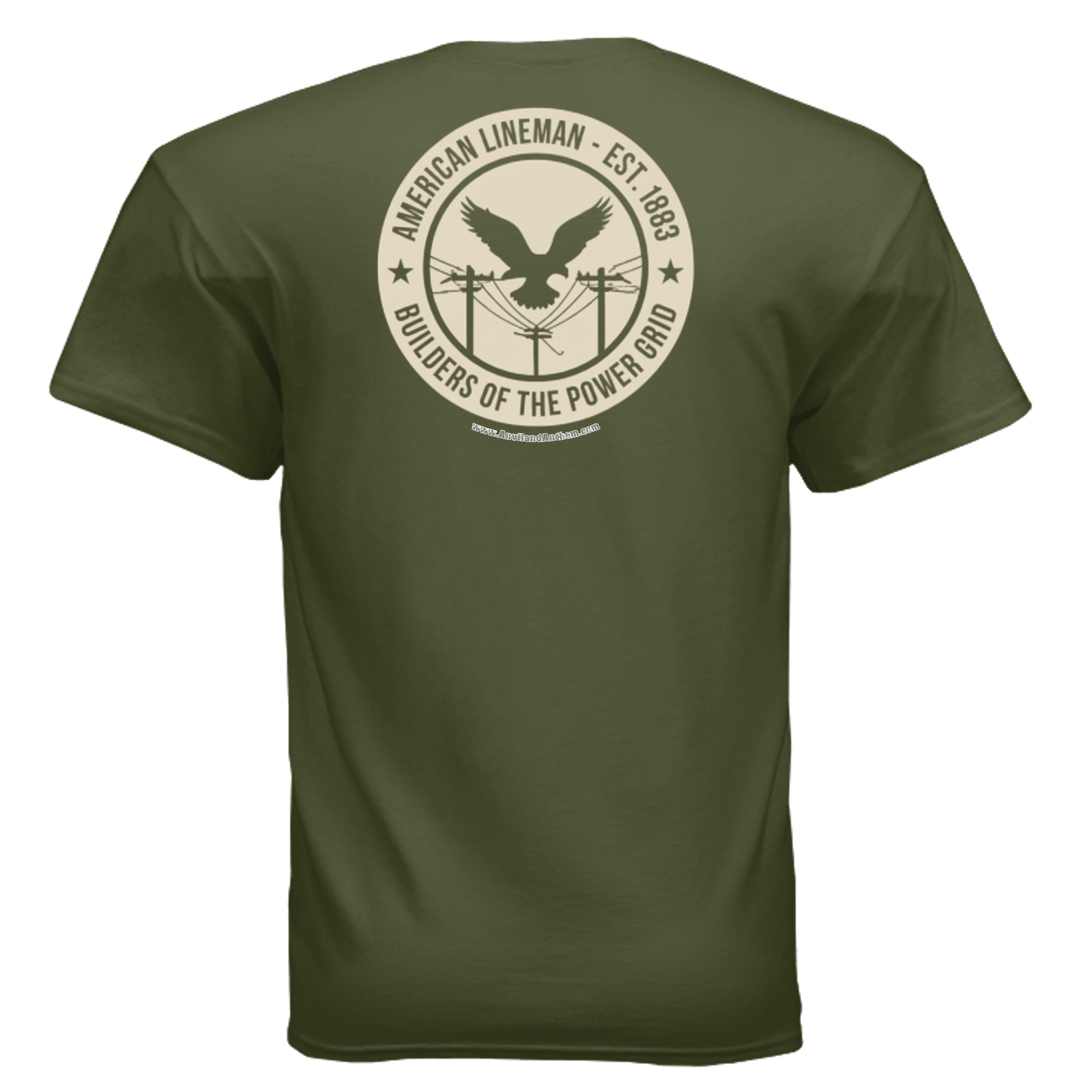 Lineman Tee – American Lineman Est. 1883 Power Grid Workwear Shirt Anvil and Anthem }
