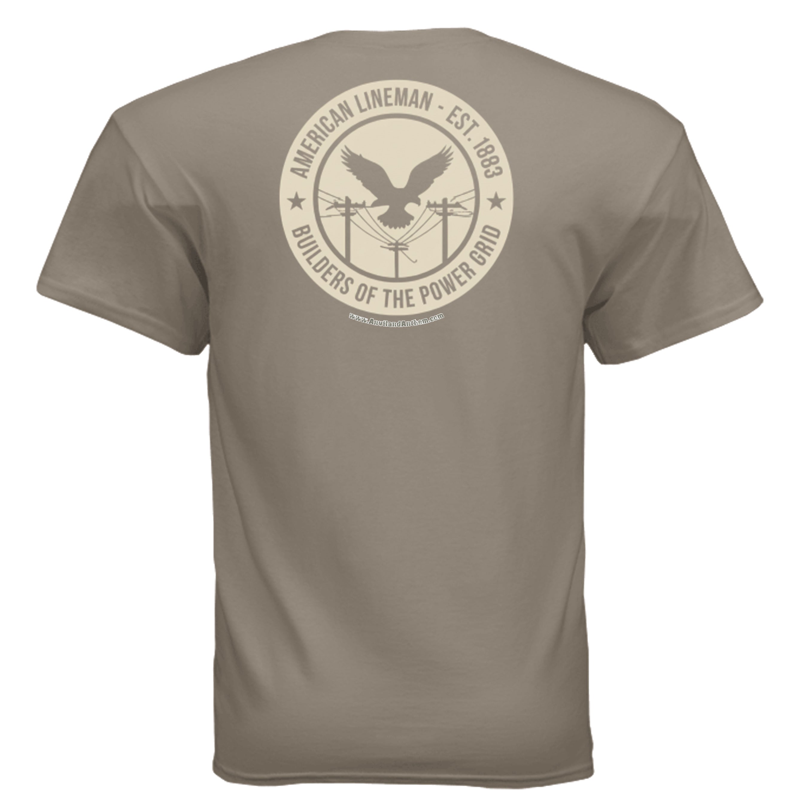 Lineman Tee – American Lineman Est. 1883 Power Grid Workwear Shirt Anvil and Anthem }