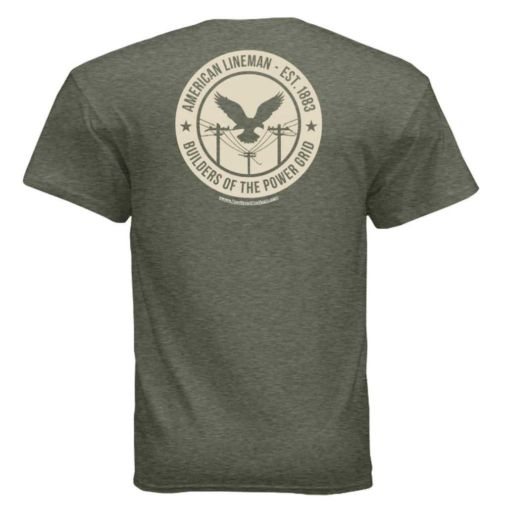 Lineman Tee – American Lineman Est. 1883 Power Grid Workwear Shirt Anvil and Anthem }