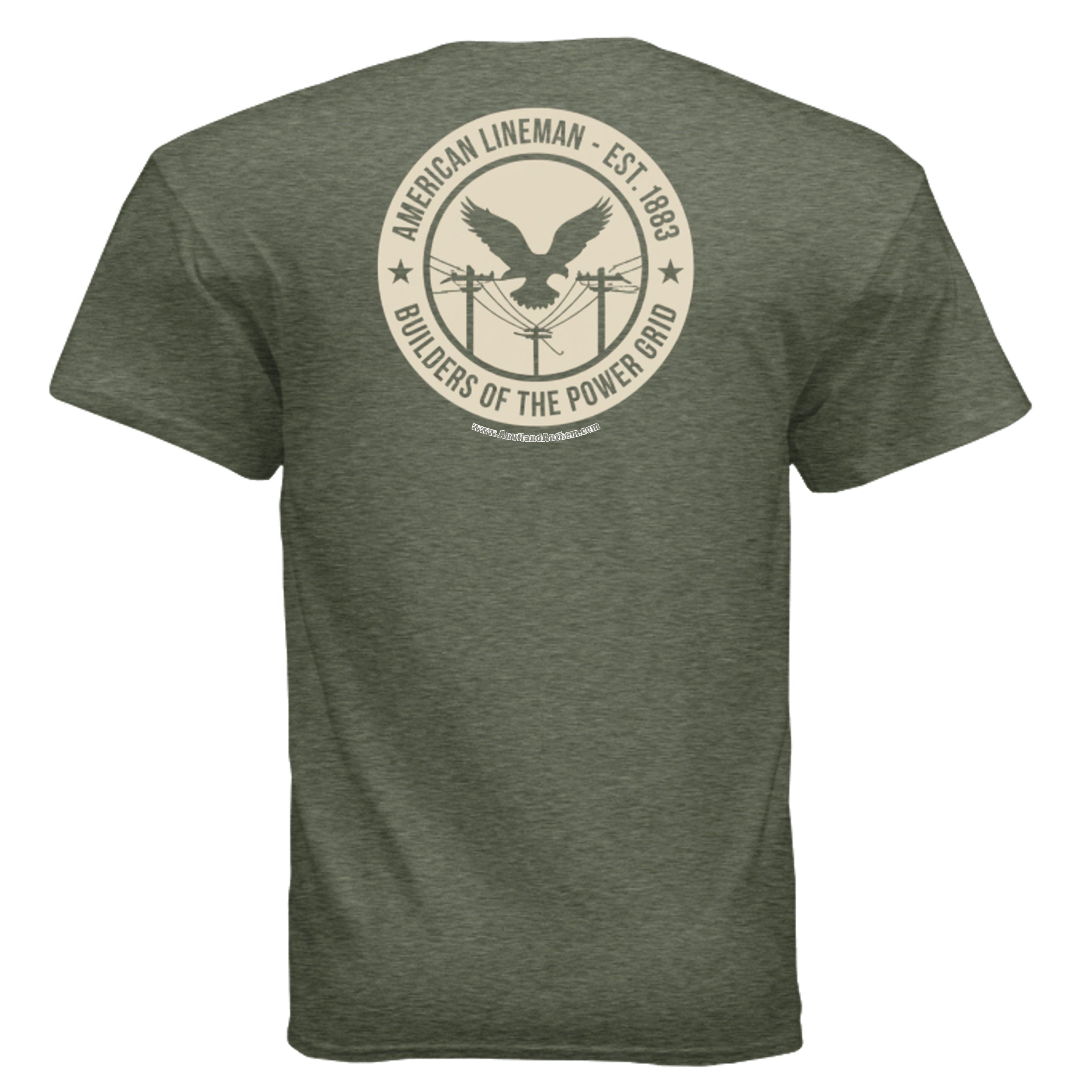 Lineman Tee – American Lineman Est. 1883 Power Grid Workwear Shirt Anvil and Anthem }