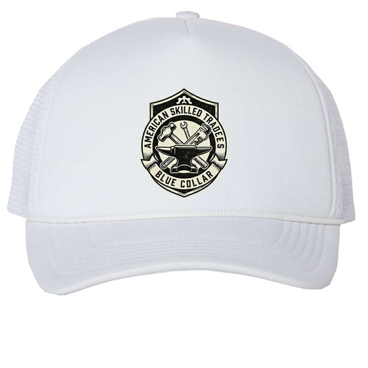 Blue Collar Hat – American Skilled Trade Anvil Workwear Cap White White ONE SIZE {{ product_type }Anvil and Anthem }