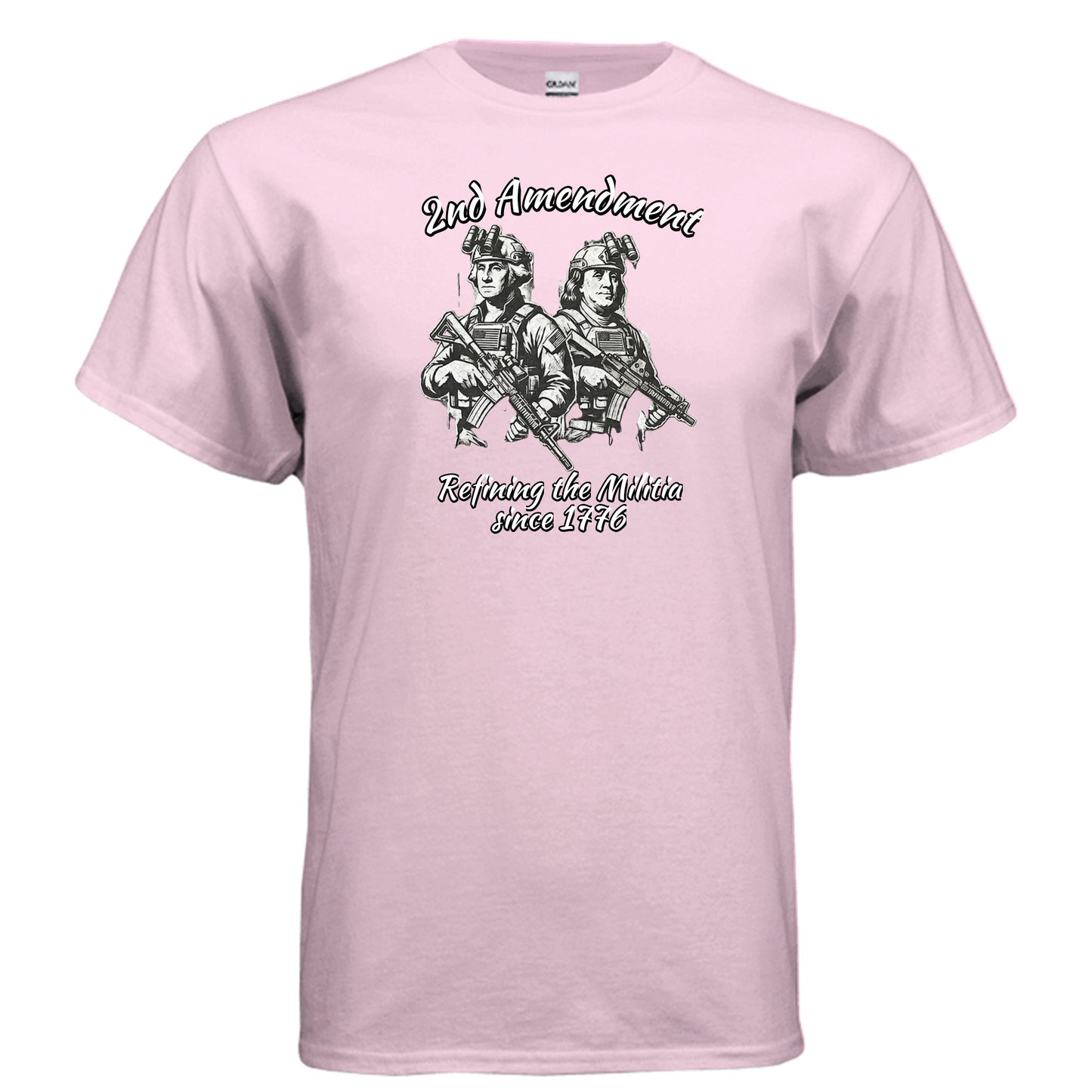 2nd Amendment Tee – Washington & Adams Tactical Liberty Shirt LIGHT PINK {{ product_type }Anvil and Anthem }