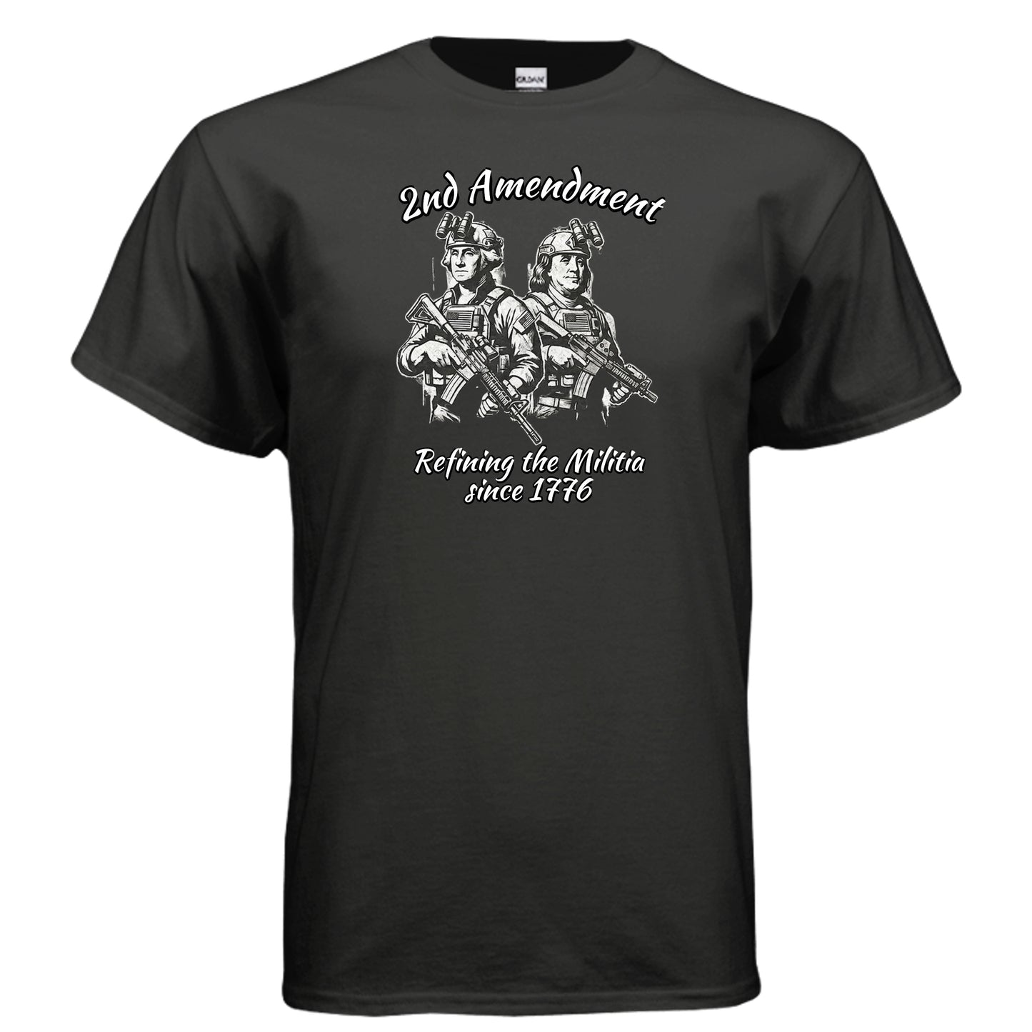 2nd Amendment Tee – Washington & Adams Tactical Liberty Shirt BLACK {{ product_type }Anvil and Anthem }