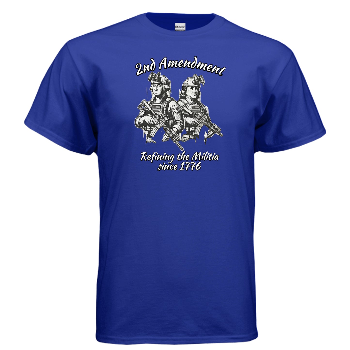 2nd Amendment Tee – Washington & Adams Tactical Liberty Shirt ROYAL {{ product_type }Anvil and Anthem }