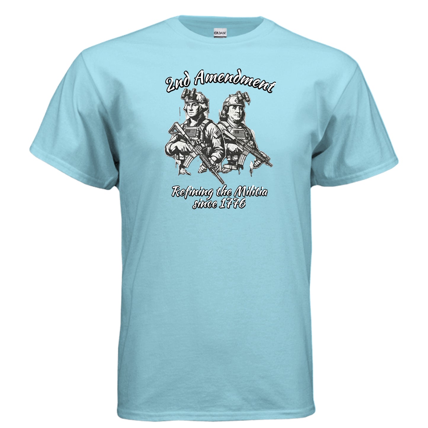2nd Amendment Tee – Washington & Adams Tactical Liberty Shirt SKY {{ product_type }Anvil and Anthem }