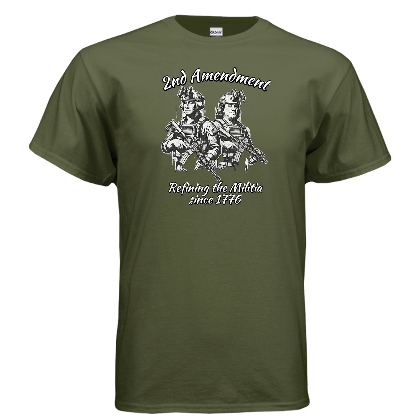 2nd Amendment Tee – Washington & Adams Tactical Liberty Shirt MILITARY GREEN {{ product_type }Anvil and Anthem }