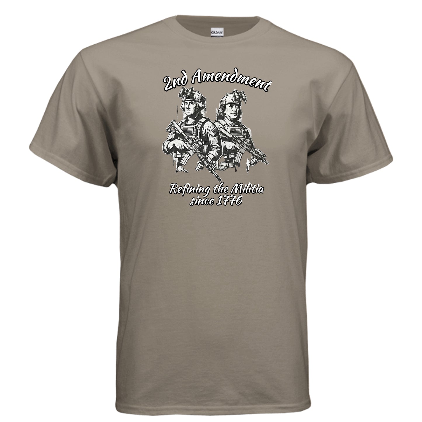 2nd Amendment Tee – Washington & Adams Tactical Liberty Shirt BROWN SAVANA {{ product_type }Anvil and Anthem }
