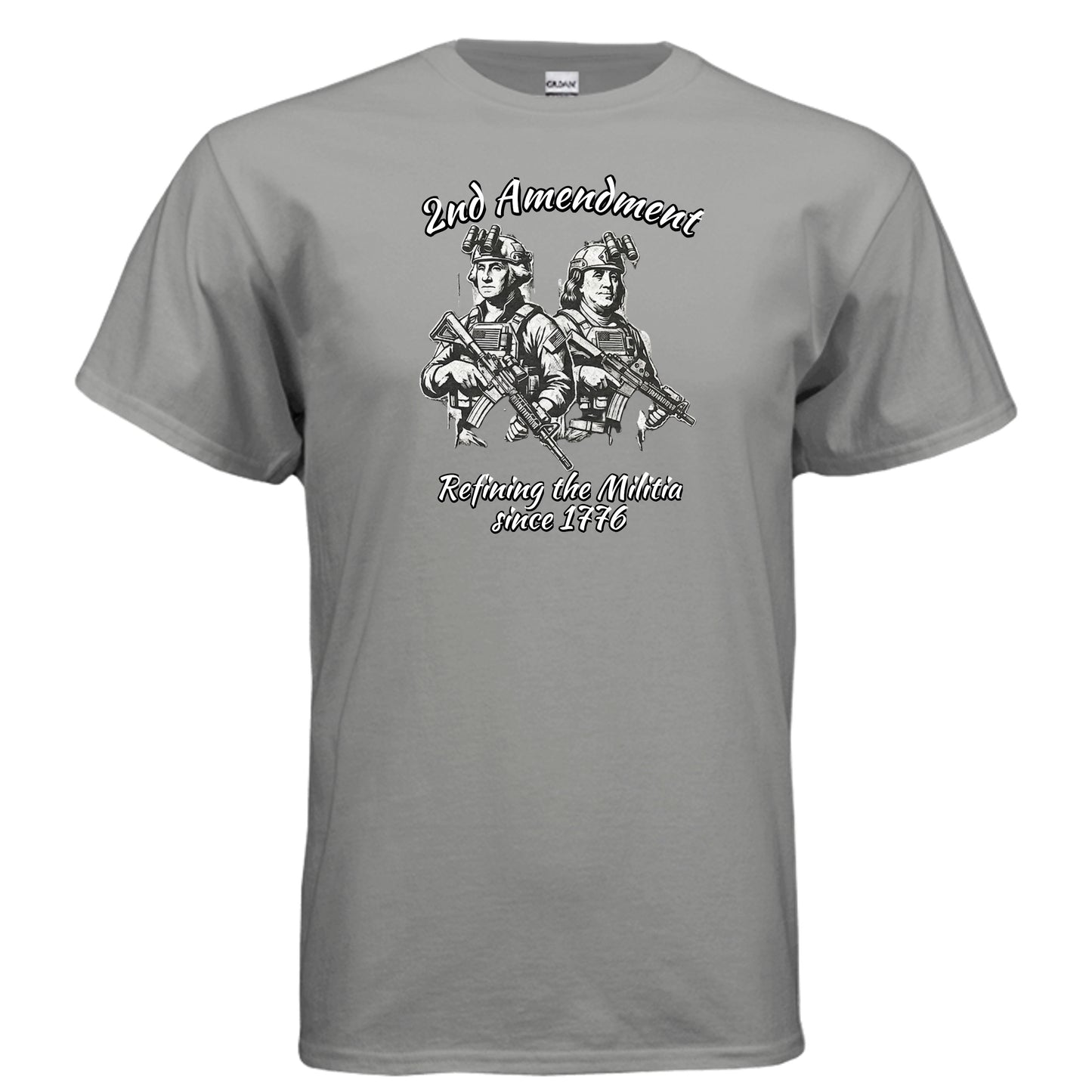 2nd Amendment Tee – Washington & Adams Tactical Liberty Shirt GRAVEL {{ product_type }Anvil and Anthem }