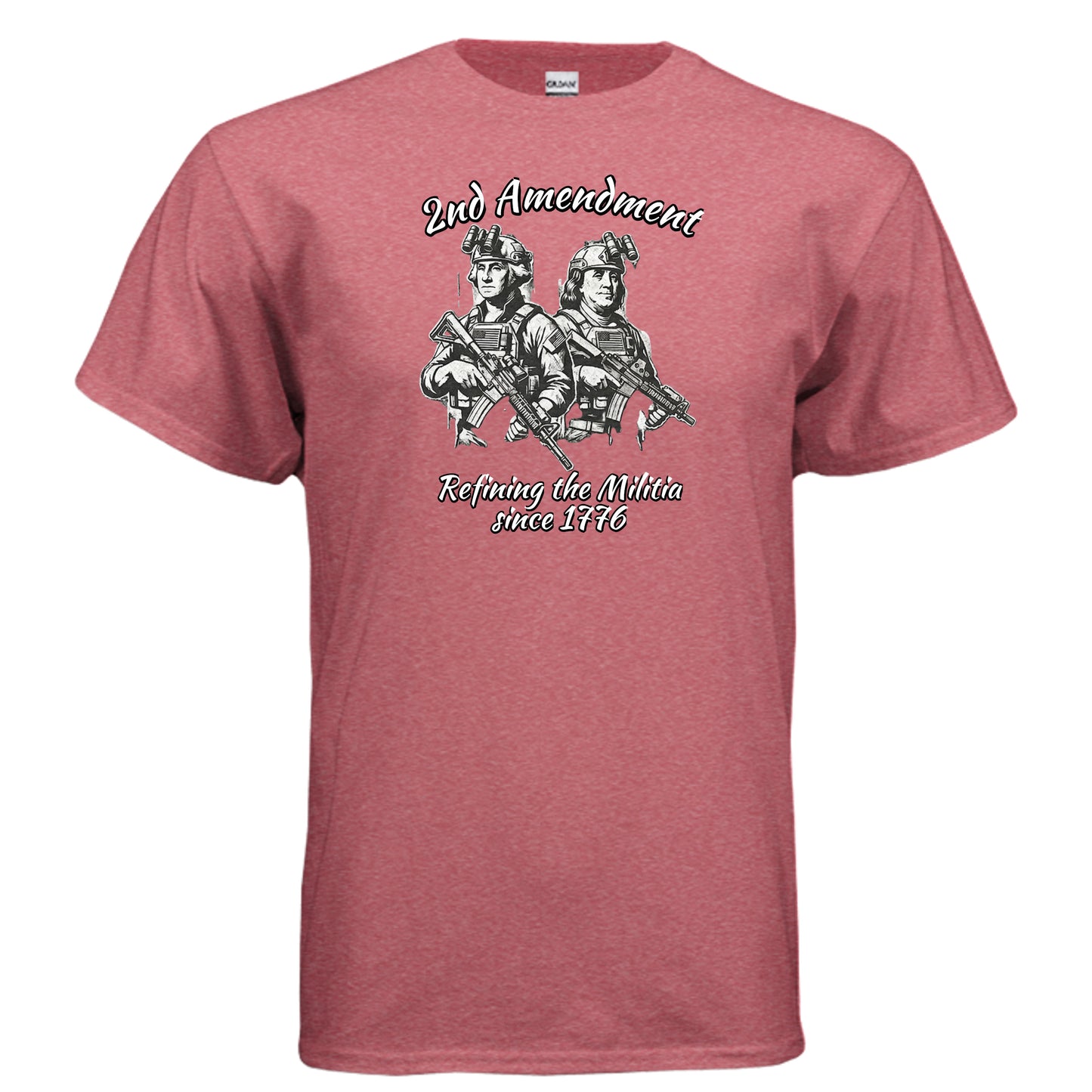 2nd Amendment Tee – Washington & Adams Tactical Liberty Shirt HEATHER RED {{ product_type }Anvil and Anthem }