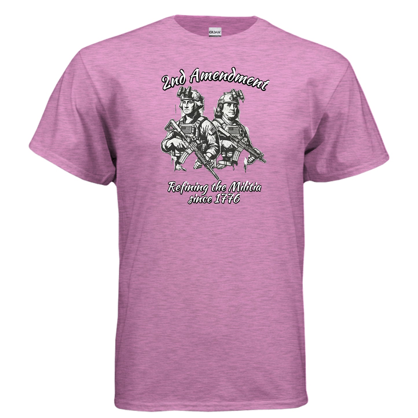 2nd Amendment Tee – Washington & Adams Tactical Liberty Shirt HEATHER RADIANT ORCHID {{ product_type }Anvil and Anthem }