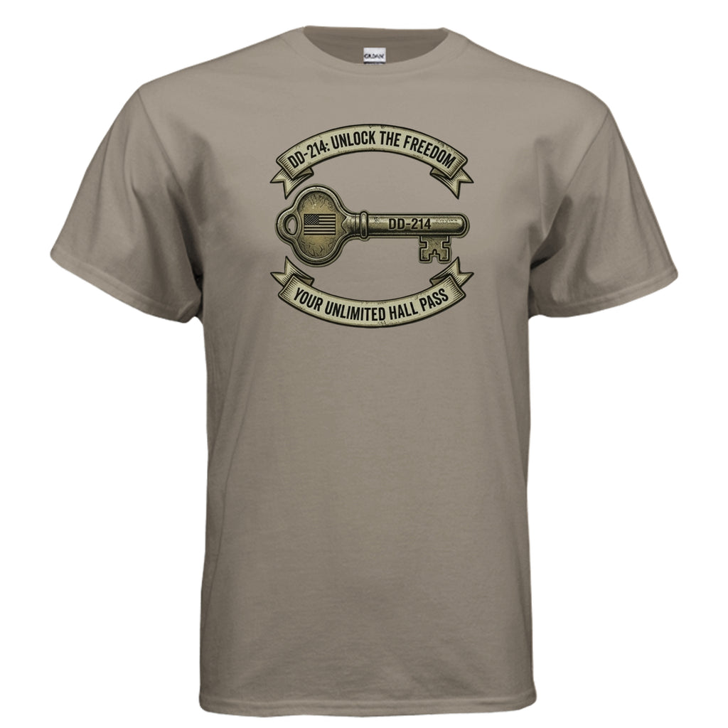 DD214 “Freedom Unlock” Tee – The Original Exit Pass for Legends Anvil and Anthem }