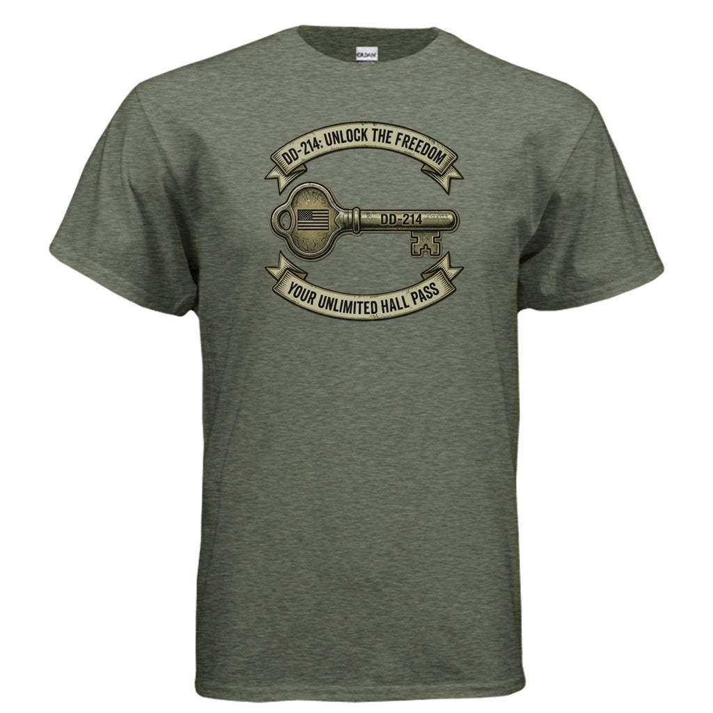 DD214 “Freedom Unlock” Tee – The Original Exit Pass for Legends Anvil and Anthem }