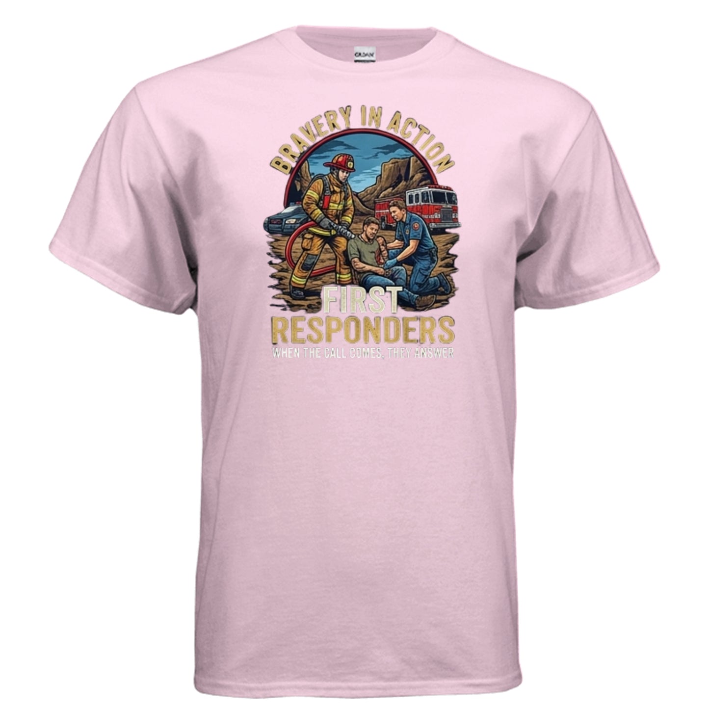 “Bravery in Action” First Responders Tee – When Seconds Count, Legends Show Up {{ product_type }Anvil and Anthem }
