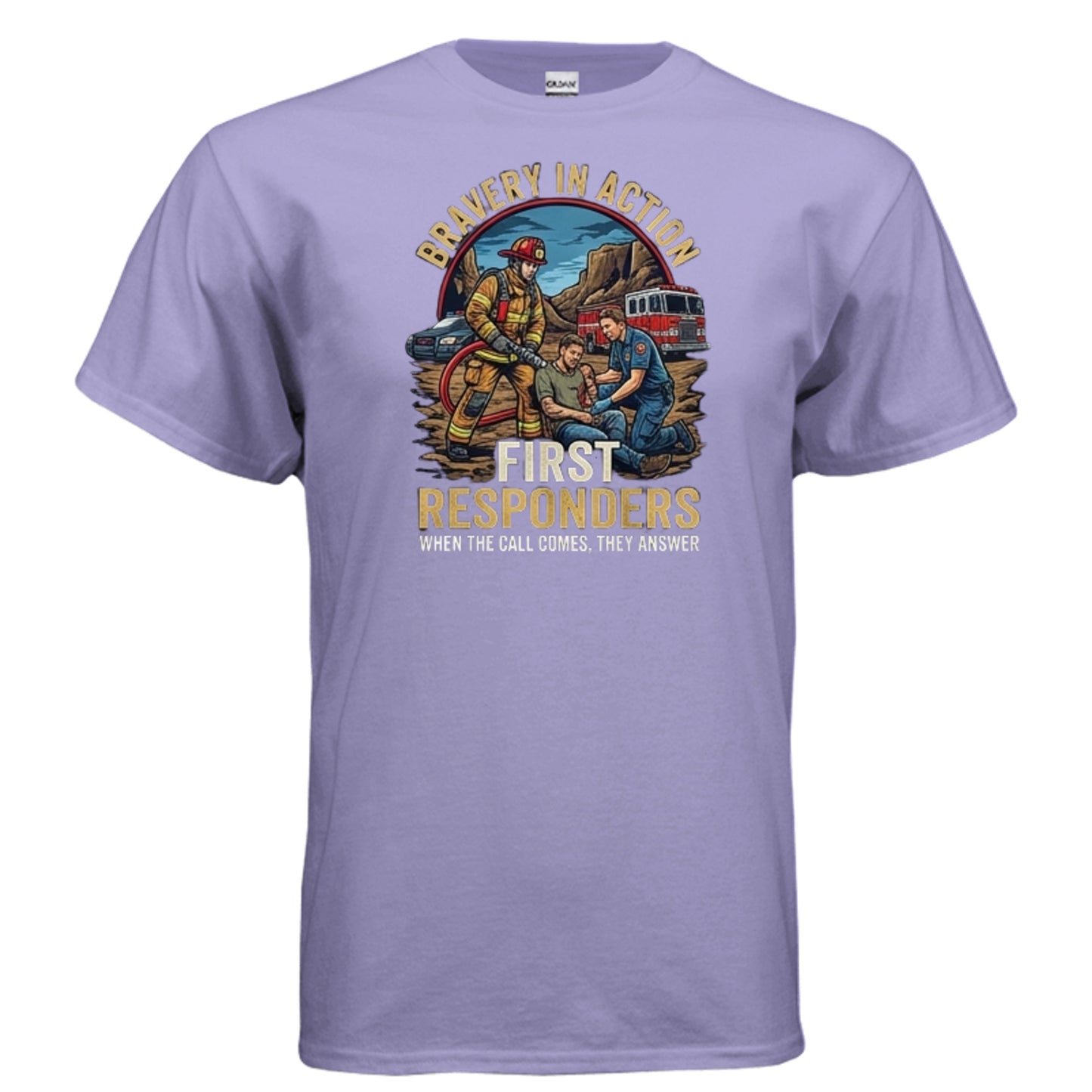 “Bravery in Action” First Responders Tee – When Seconds Count, Legends Show Up {{ product_type }Anvil and Anthem }