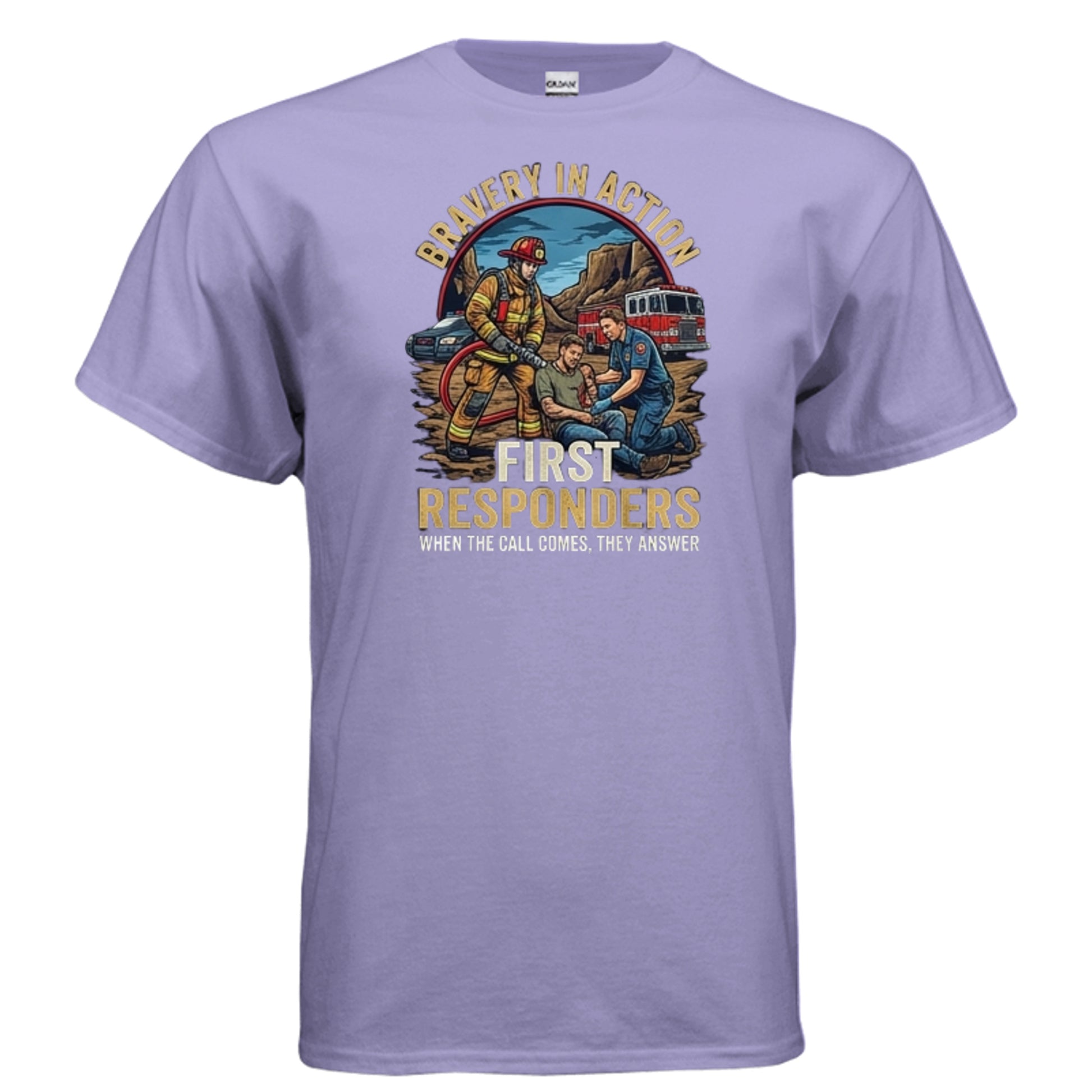 “Bravery in Action” First Responders Tee – When Seconds Count, Legends Show Up {{ product_type }Anvil and Anthem }