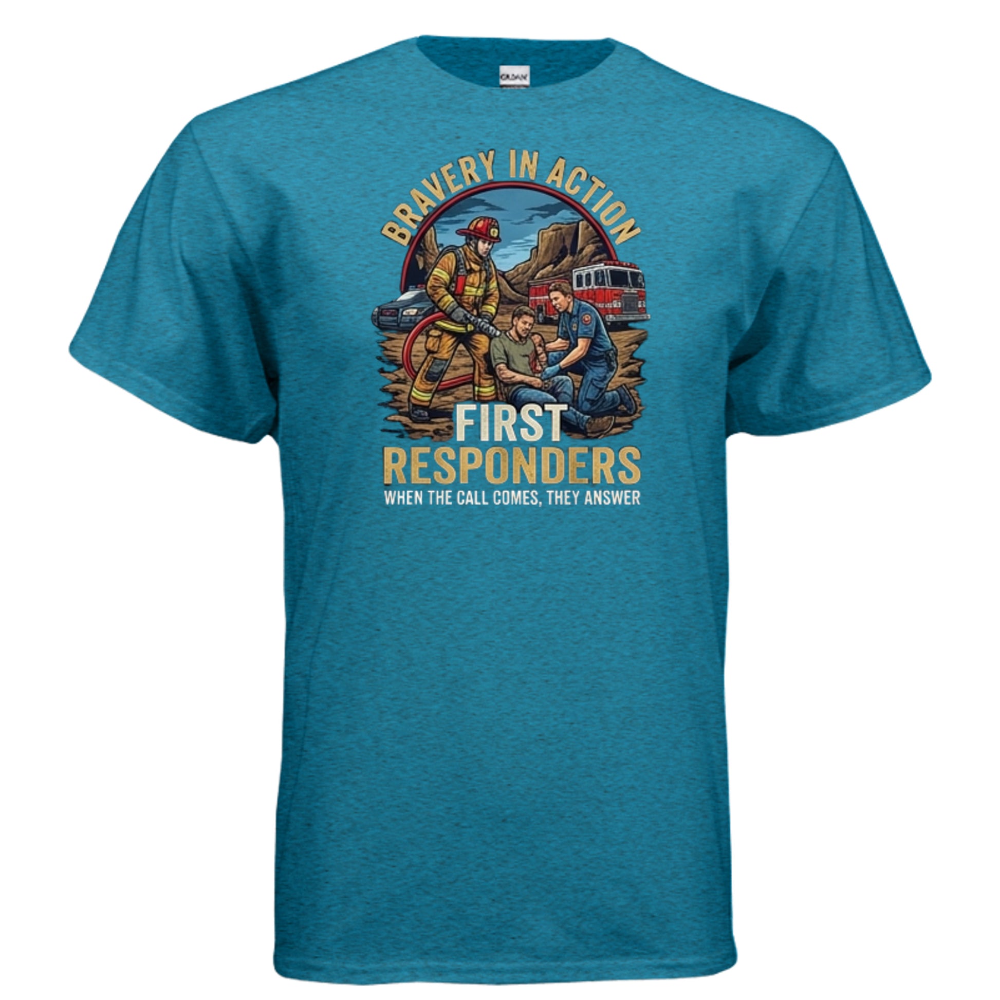 “Bravery in Action” First Responders Tee – When Seconds Count, Legends Show Up {{ product_type }Anvil and Anthem }