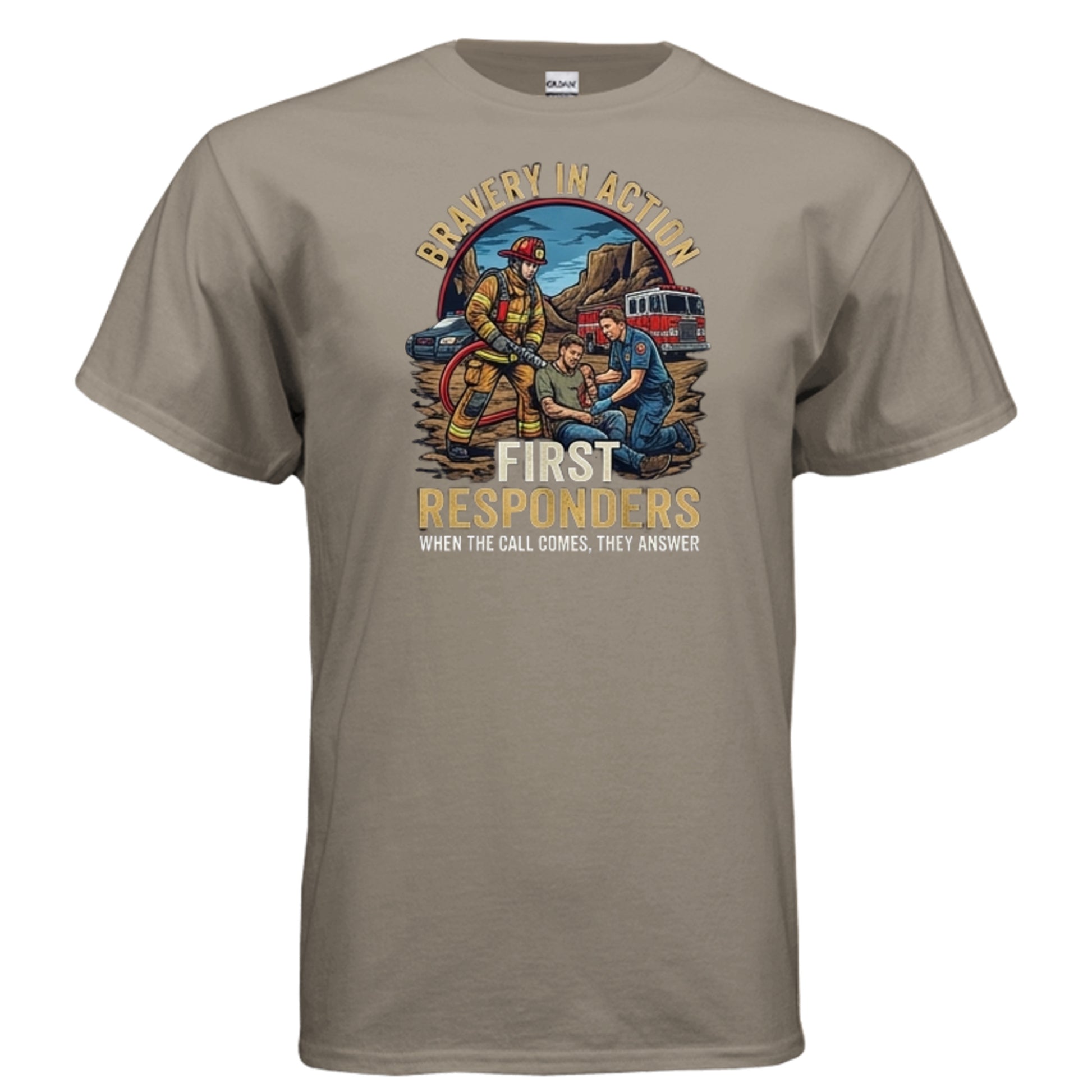 “Bravery in Action” First Responders Tee – When Seconds Count, Legends Show Up {{ product_type }Anvil and Anthem }