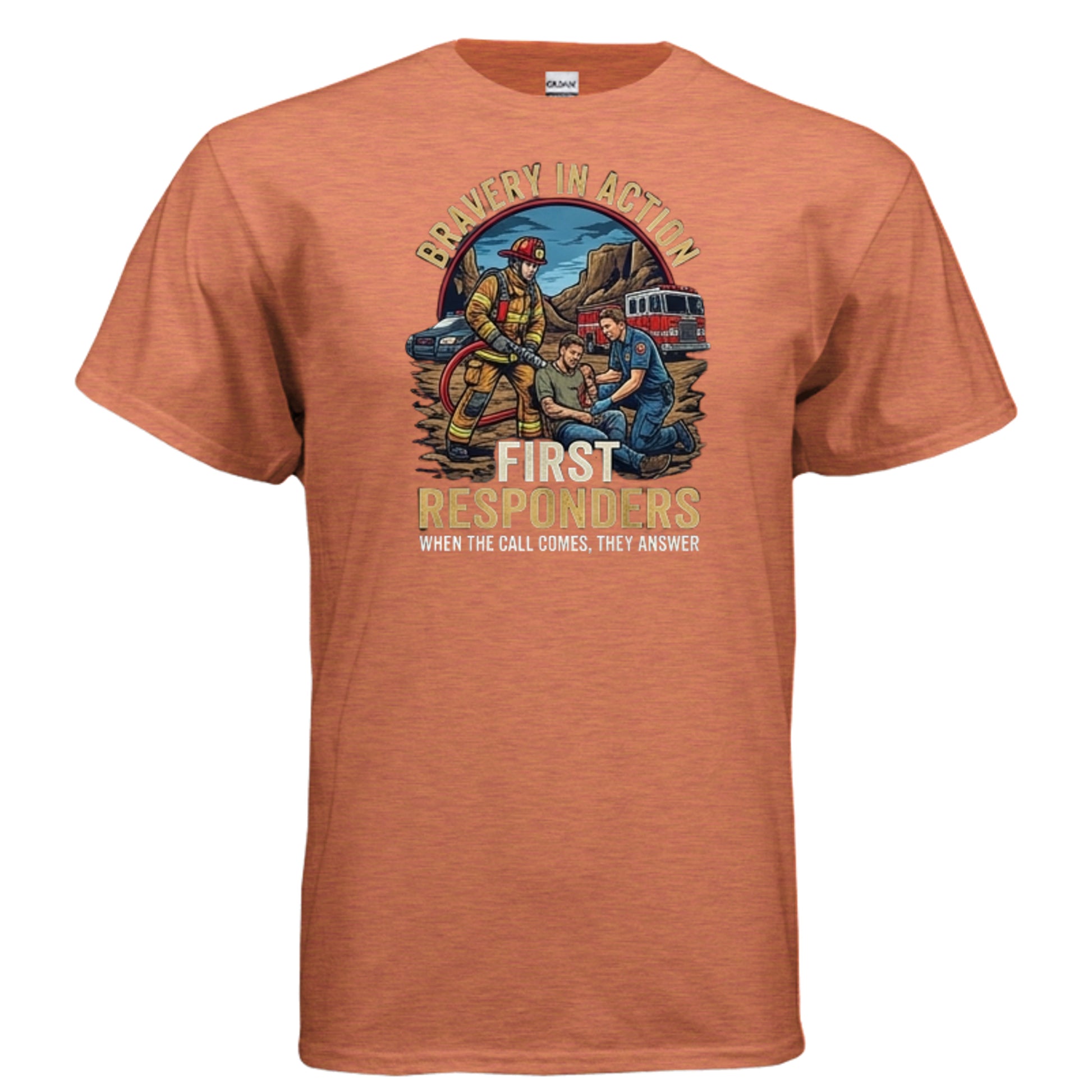 “Bravery in Action” First Responders Tee – When Seconds Count, Legends Show Up {{ product_type }Anvil and Anthem }
