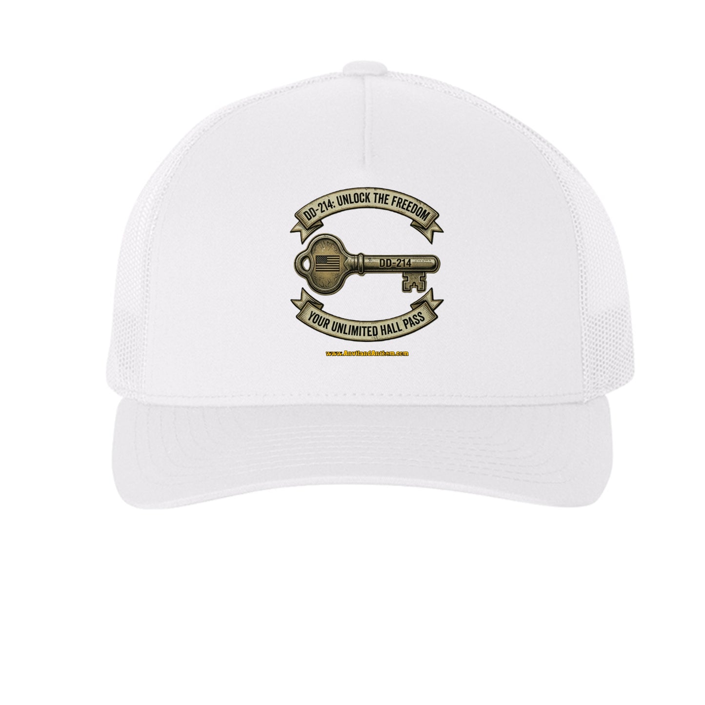 DD214 “Freedom Key” Trucker Hat – Unlimited Hall Pass Edition {{ product_type }Anvil and Anthem }