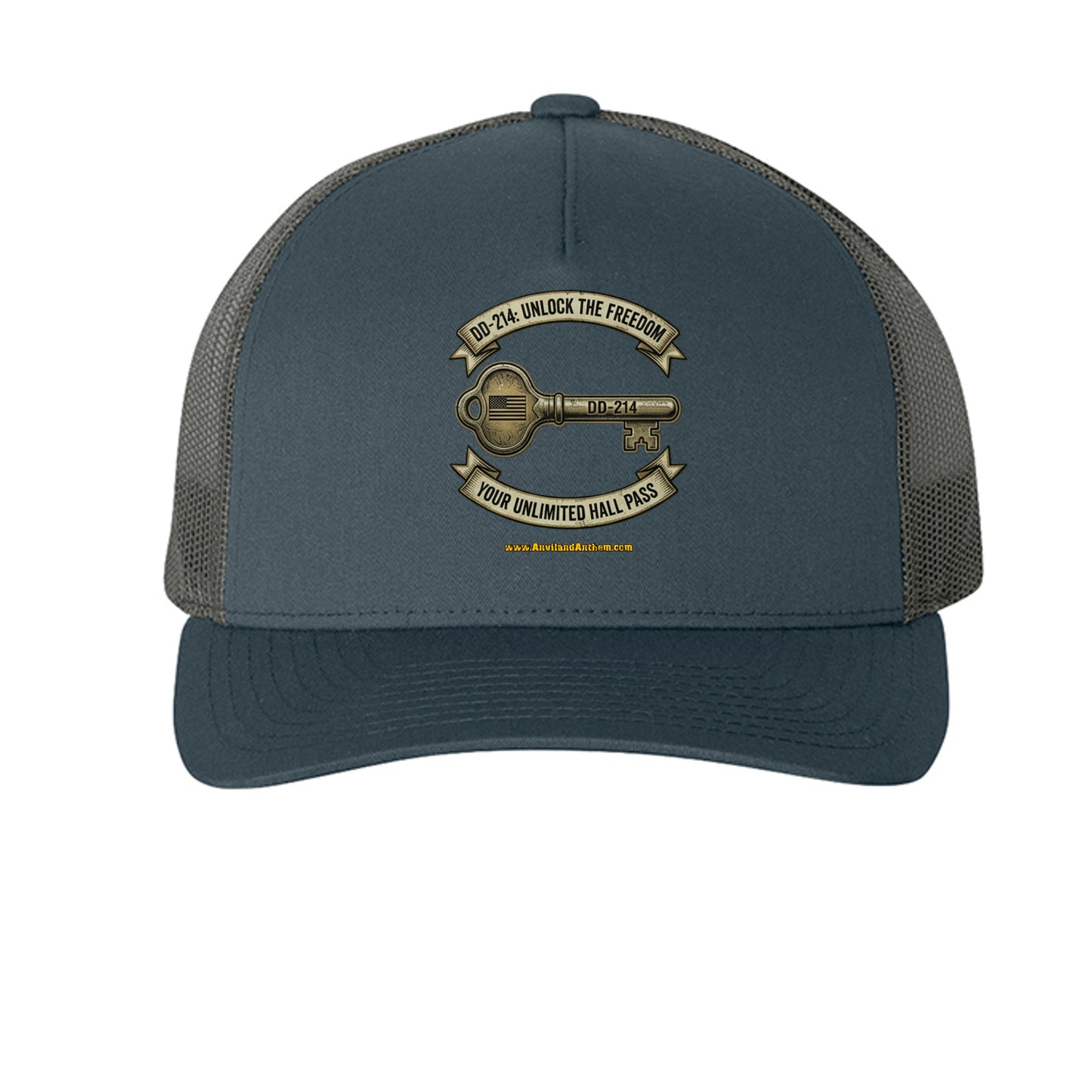 DD214 “Freedom Key” Trucker Hat – Unlimited Hall Pass Edition {{ product_type }Anvil and Anthem }