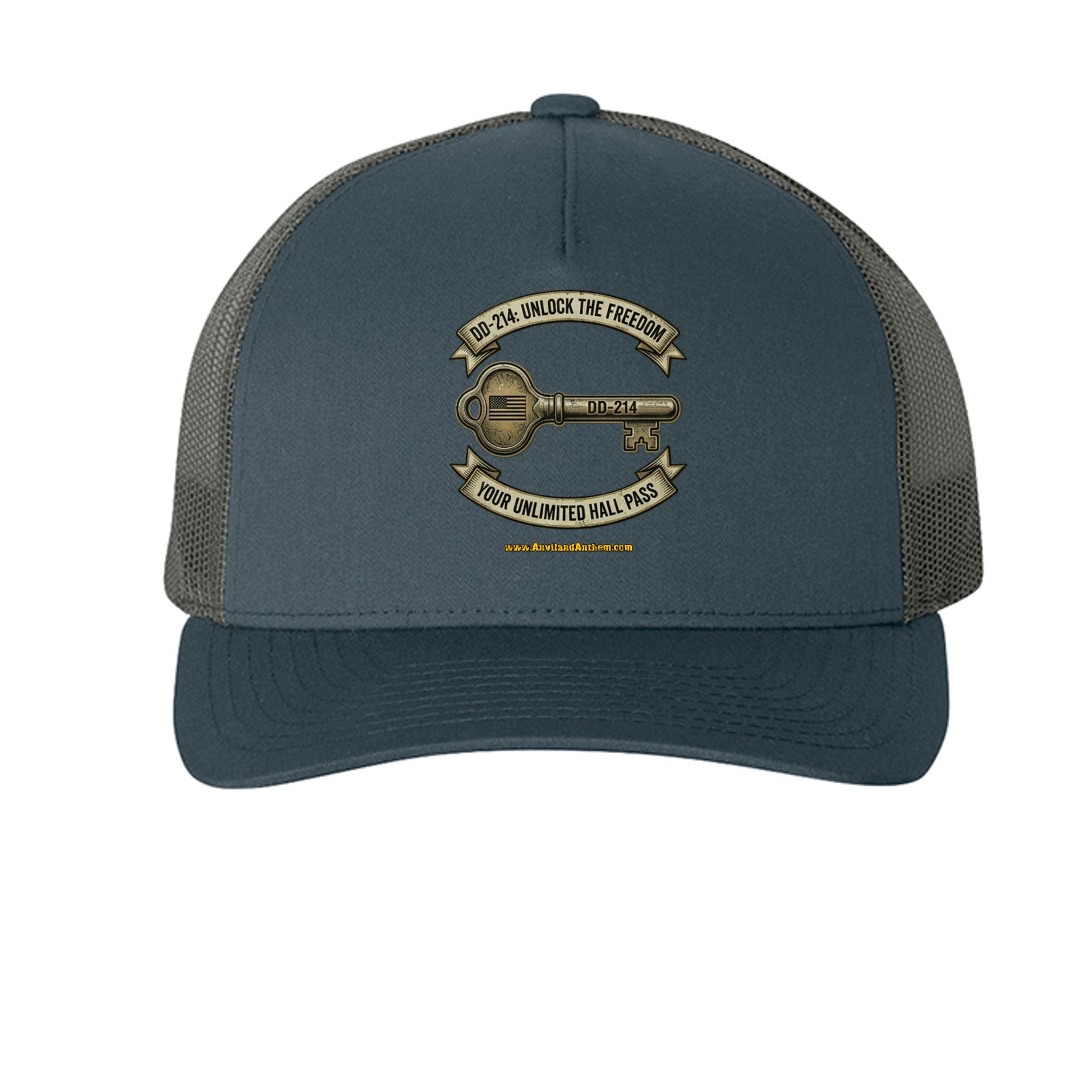 DD214 “Freedom Key” Trucker Hat – Unlimited Hall Pass Edition {{ product_type }Anvil and Anthem }