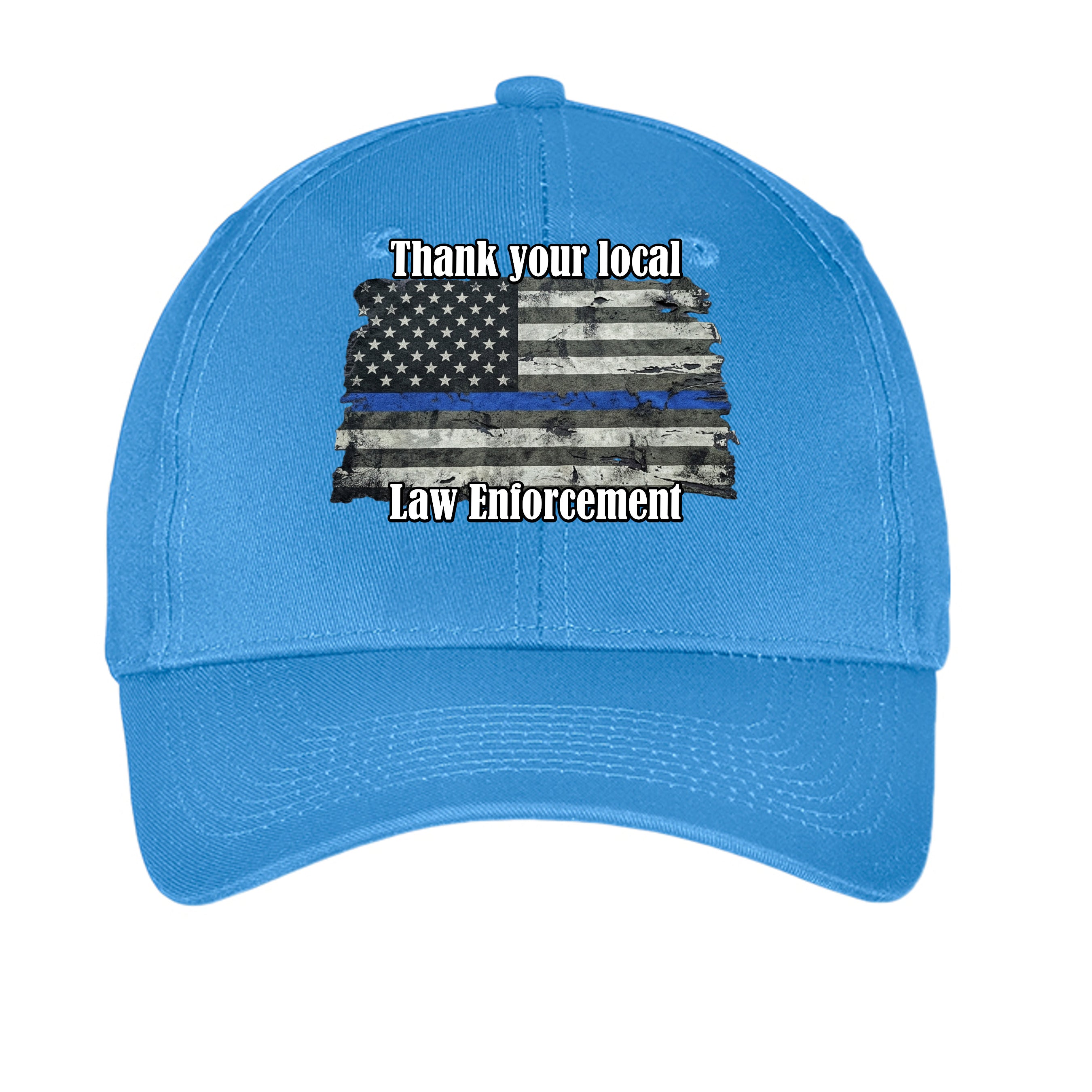 “Thank Your Local Law Enforcement” Thin Blue Line Hat – Law Enforcement Support Cap Anvil and Anthem }
