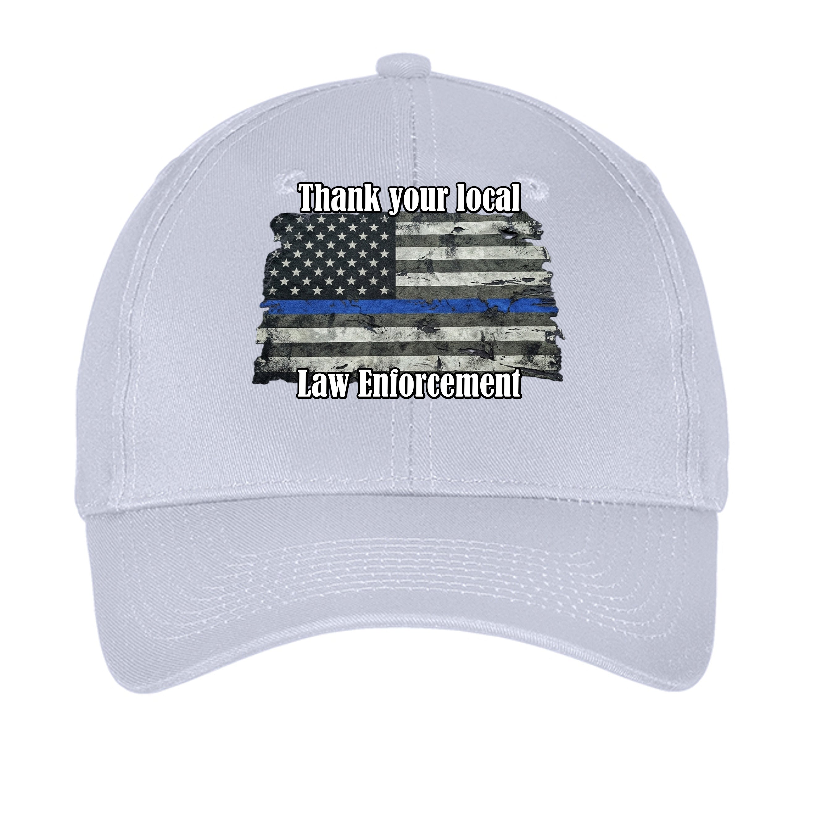 “Thank Your Local Law Enforcement” Thin Blue Line Hat – Law Enforcement Support Cap Anvil and Anthem }