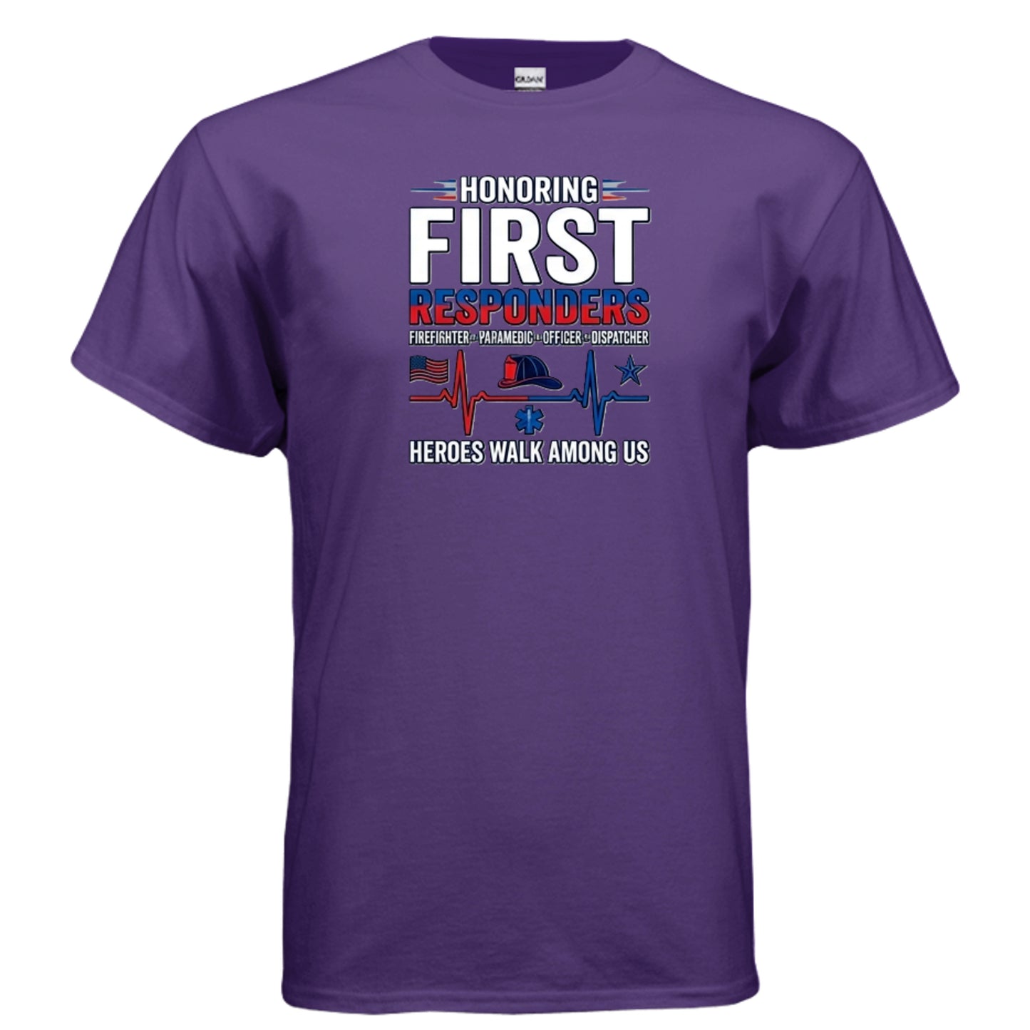 “Heroes Walk Among Us” First Responders Tee – Heartbeat of Courage Edition {{ product_type }Anvil and Anthem }