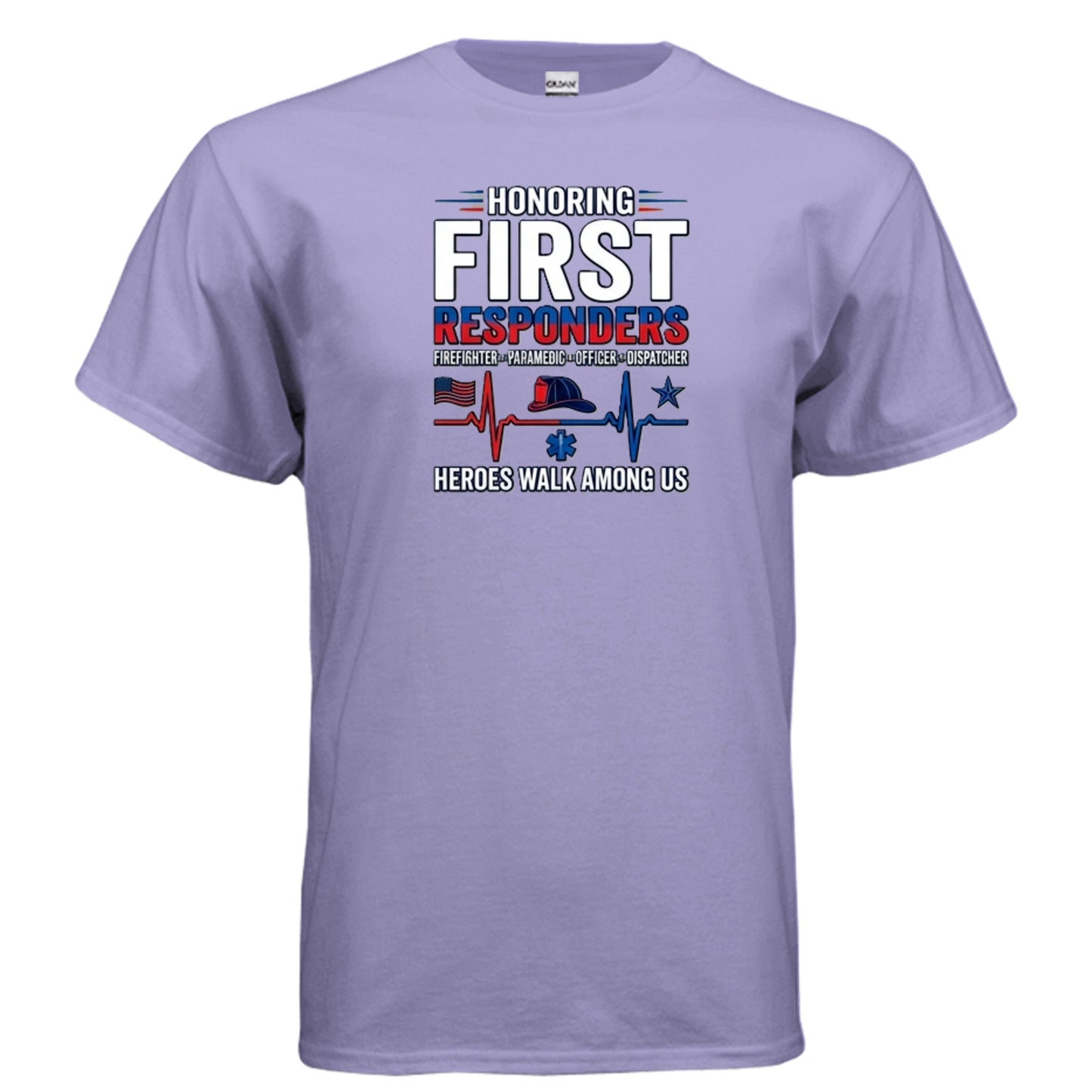 “Heroes Walk Among Us” First Responders Tee – Heartbeat of Courage Edition {{ product_type }Anvil and Anthem }