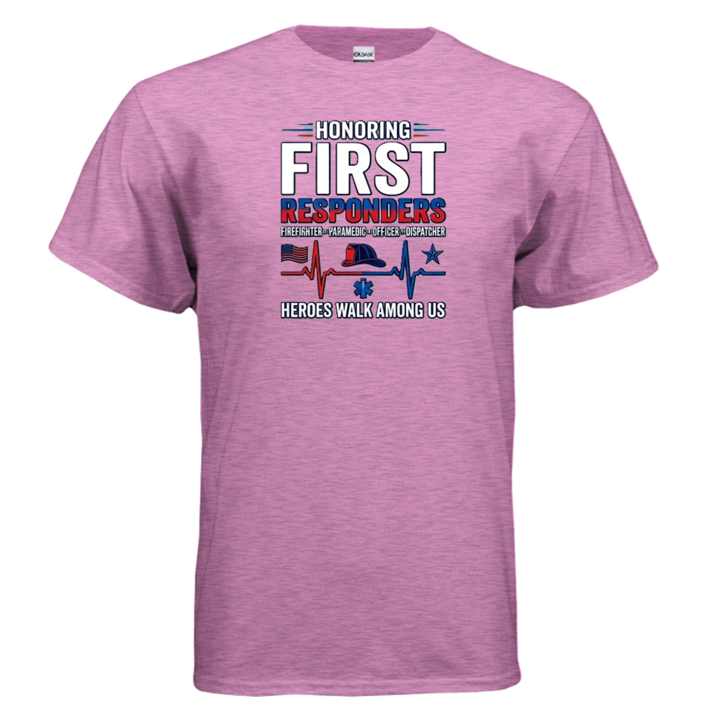 “Heroes Walk Among Us” First Responders Tee – Heartbeat of Courage Edition Anvil and Anthem }