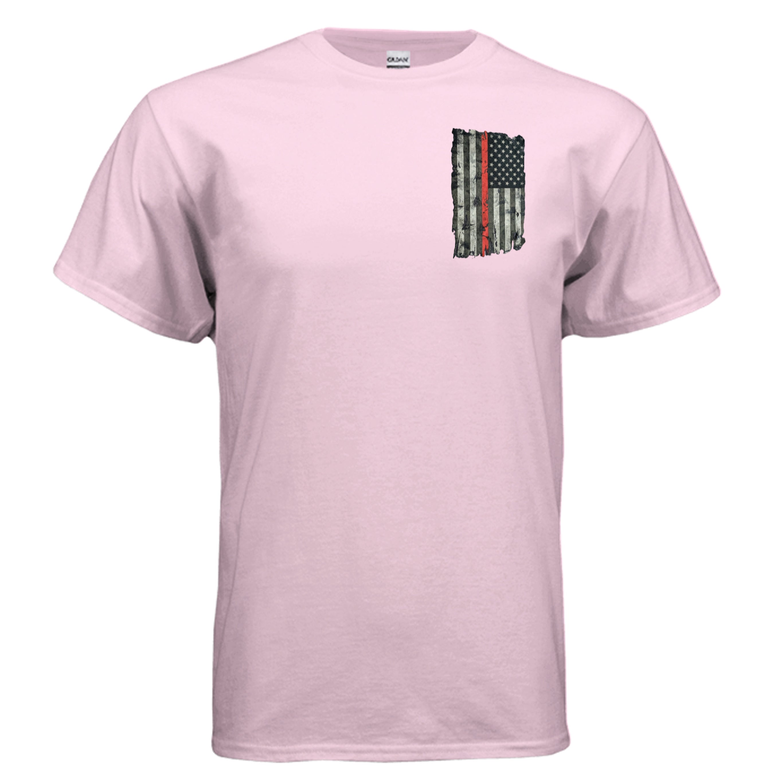 “Courage Under Fire” Firefighter Tee – Thin Red Line Front & Back Graphic Shirt Anvil and Anthem }