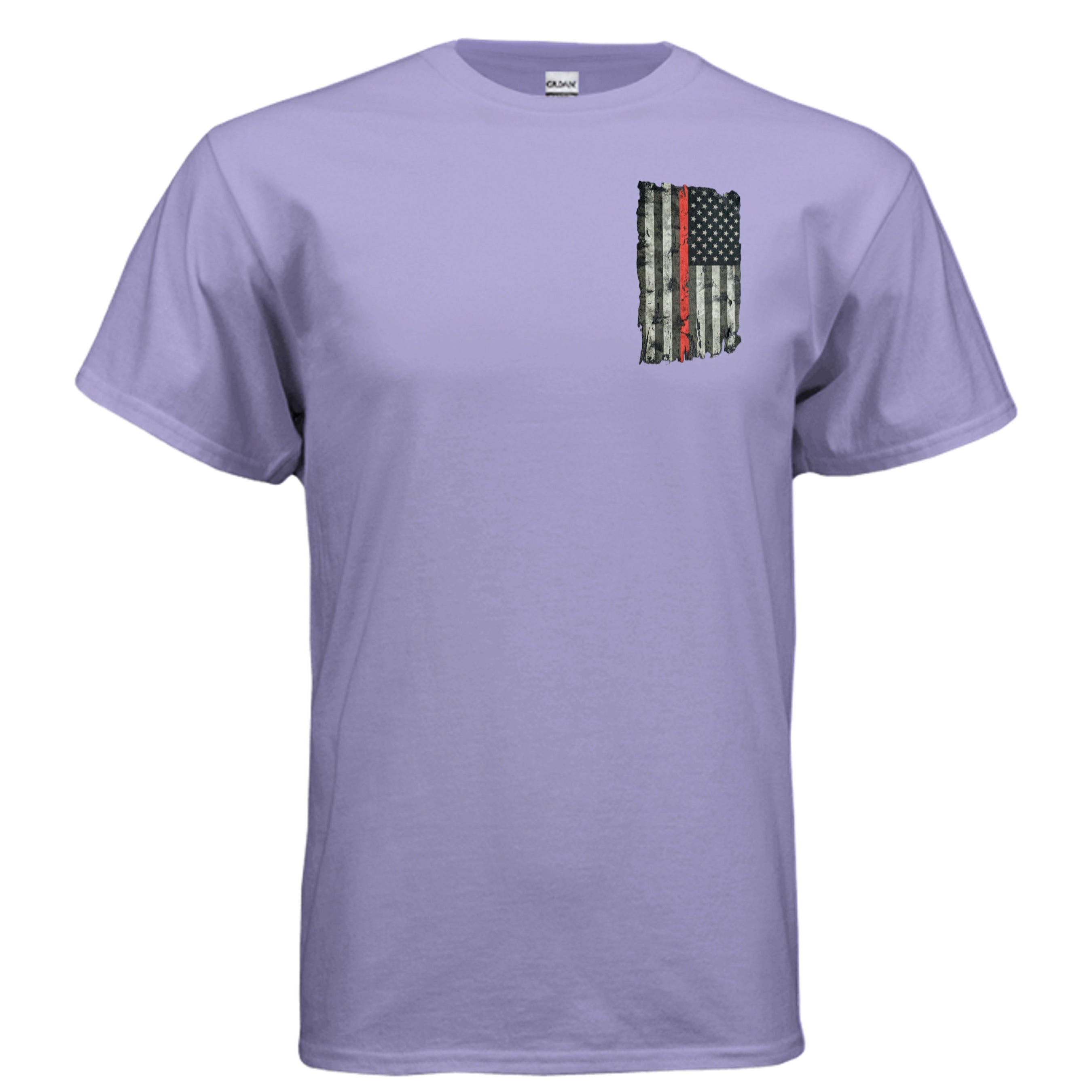 “Courage Under Fire” Firefighter Tee – Thin Red Line Front & Back Graphic Shirt Anvil and Anthem }