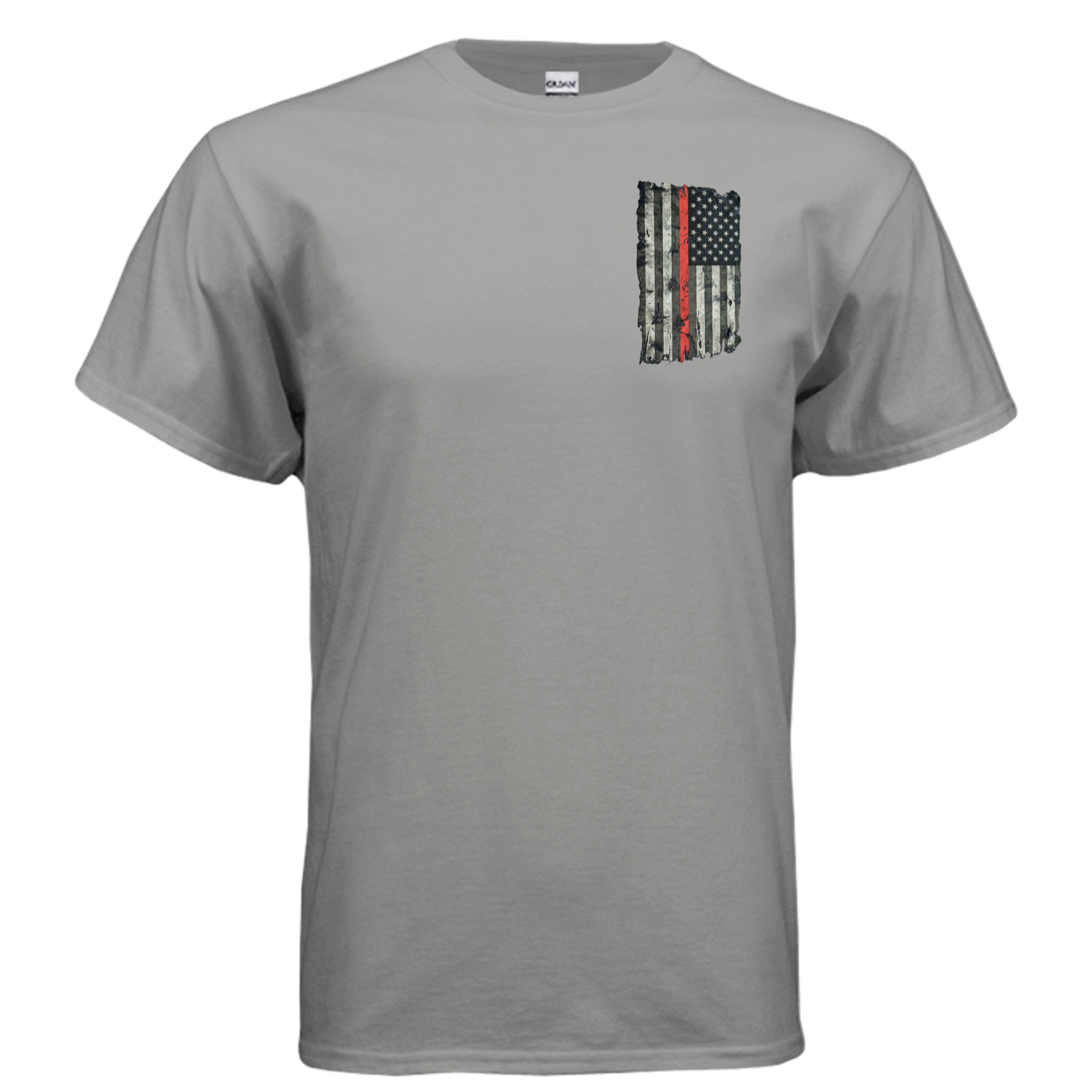“Courage Under Fire” Firefighter Tee – Thin Red Line Front & Back Graphic Shirt Anvil and Anthem }