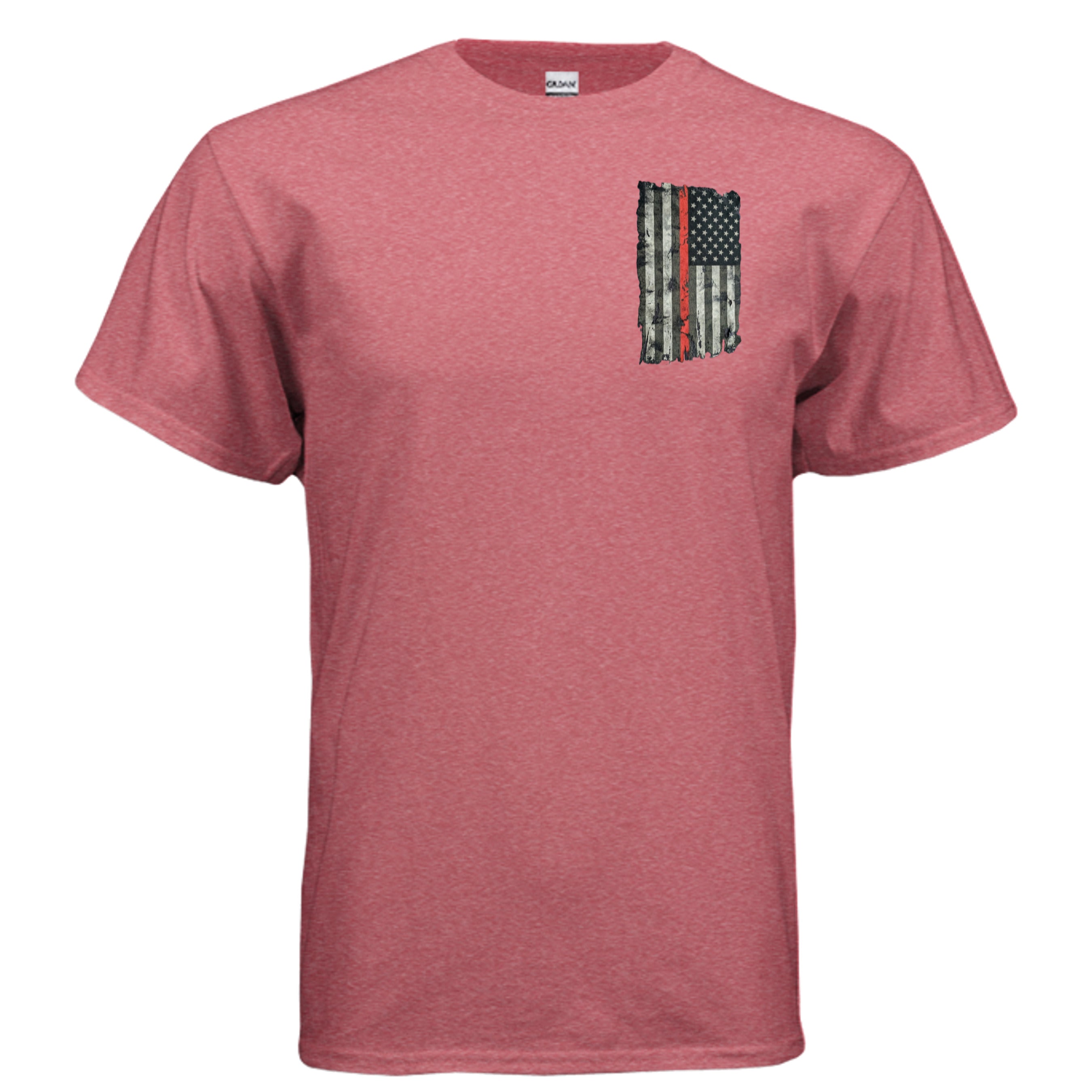 “Courage Under Fire” Firefighter Tee – Thin Red Line Front & Back Graphic Shirt Anvil and Anthem }