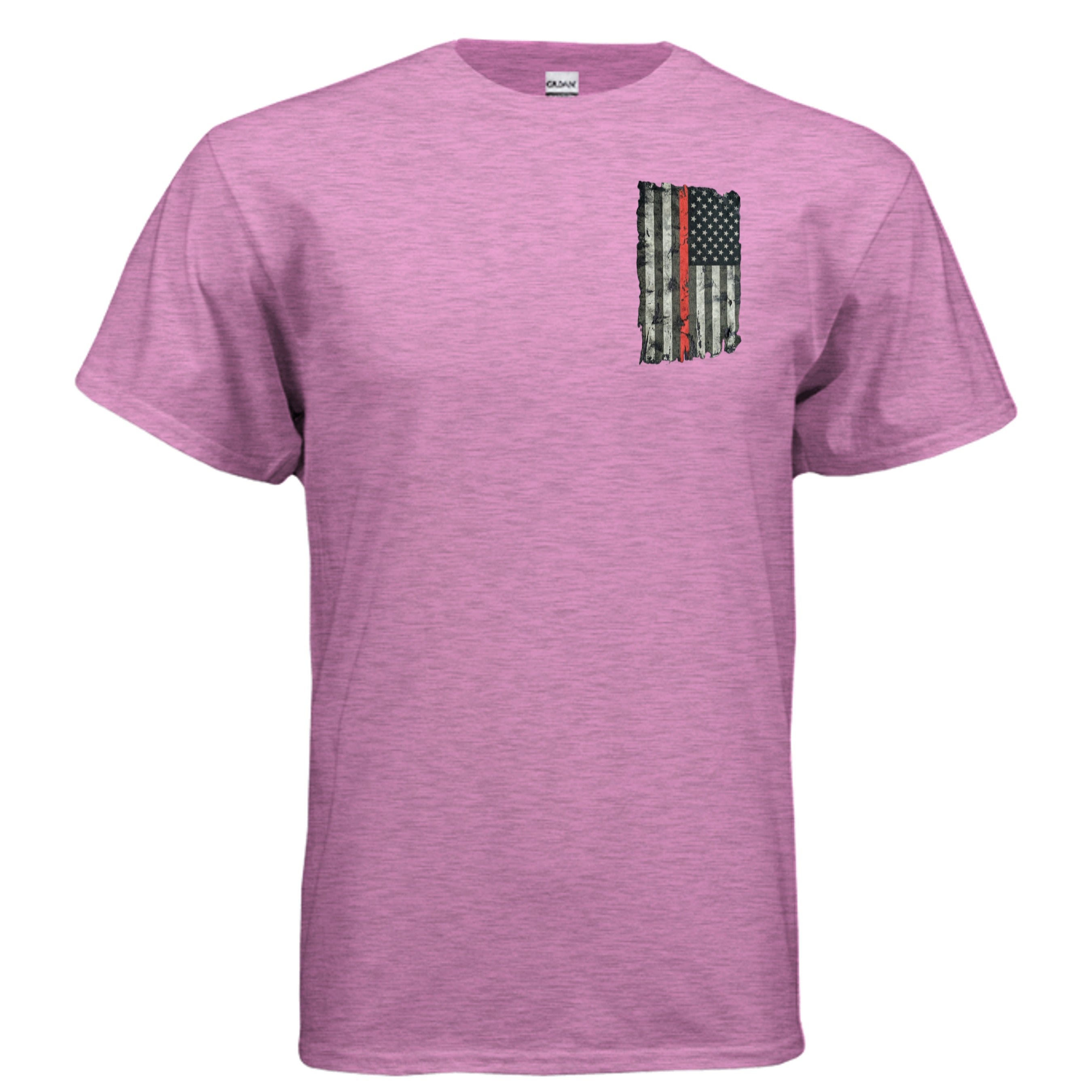 “Courage Under Fire” Firefighter Tee – Thin Red Line Front & Back Graphic Shirt Anvil and Anthem }