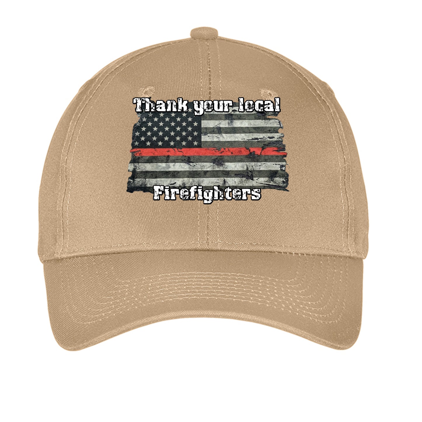 “Thank Your Local Firefighters” Hat – Thin Red Line Support Cap Khaki ONE SIZE {{ product_type }Anvil and Anthem }
