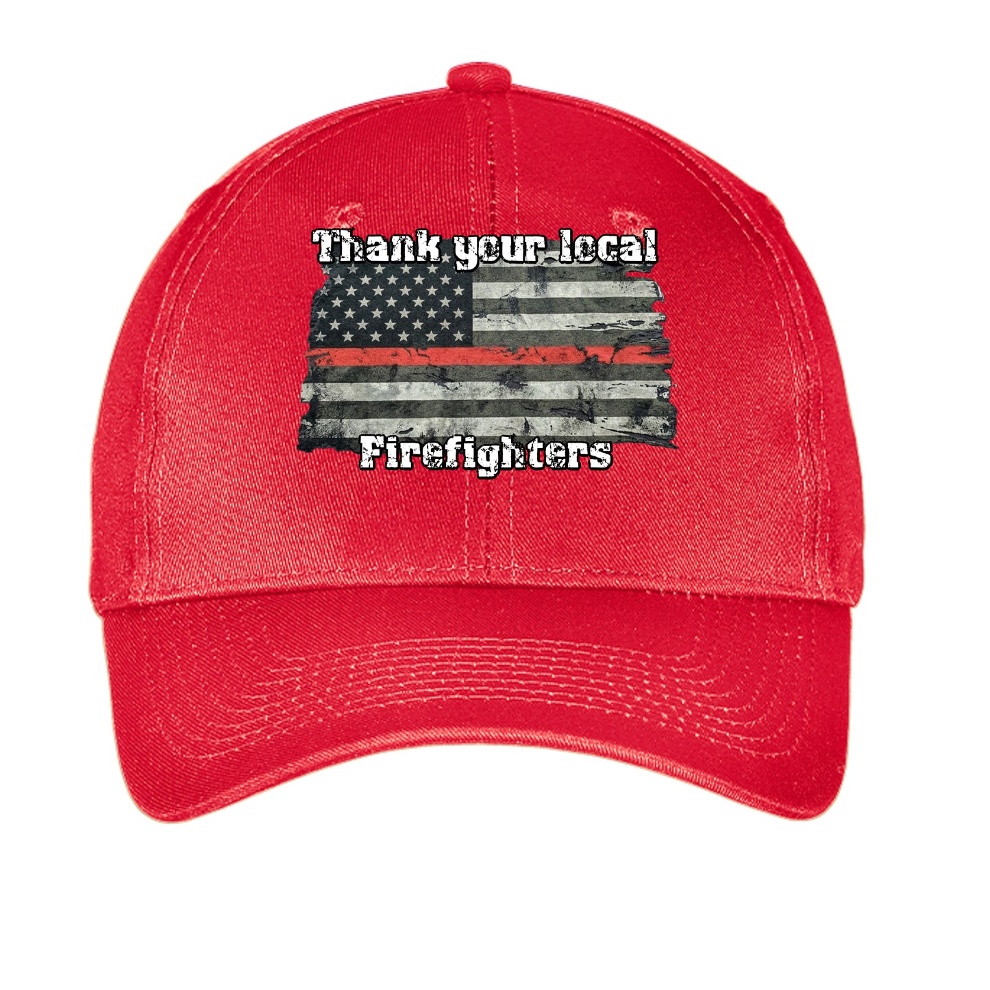 “Thank Your Local Firefighters” Hat – Thin Red Line Support Cap True Red ONE SIZE {{ product_type }Anvil and Anthem }