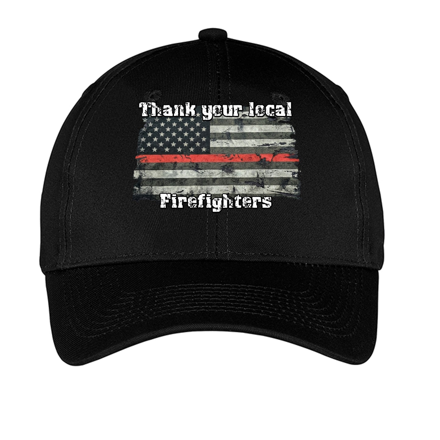 “Thank Your Local Firefighters” Hat – Thin Red Line Support Cap Black ONE SIZE {{ product_type }Anvil and Anthem }
