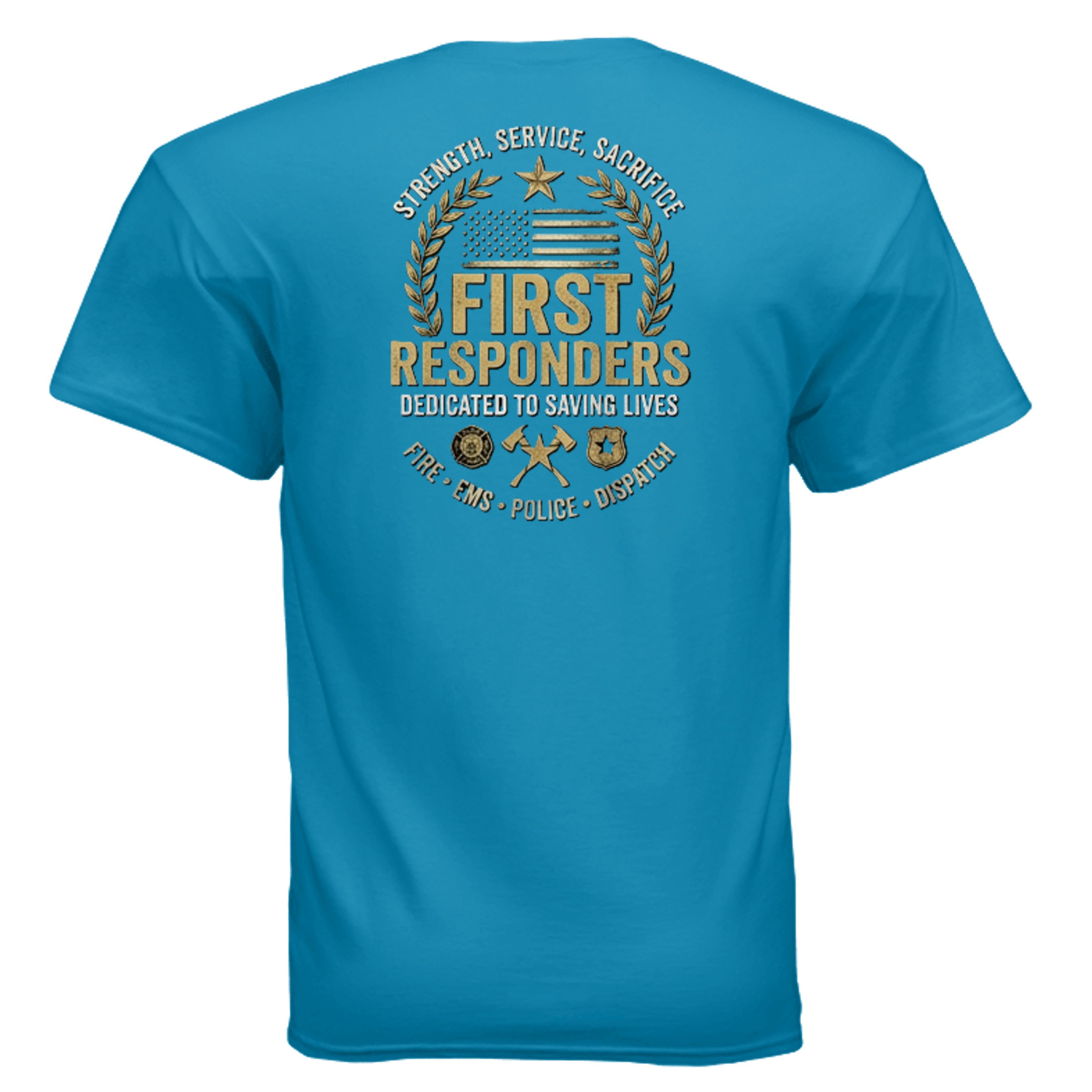 “Strength • Service • Sacrifice” First Responders Tee – All Heroes Edition Anvil and Anthem }