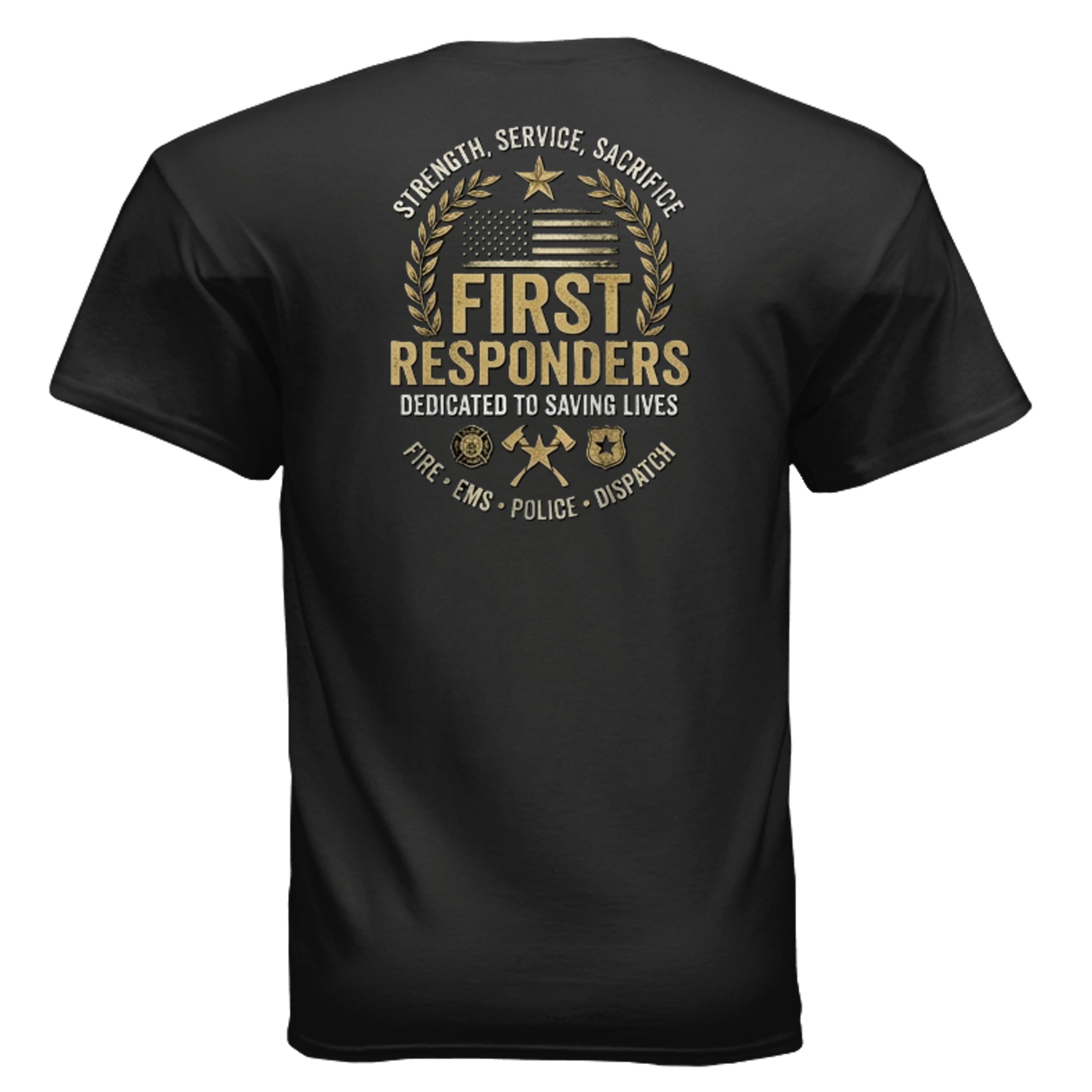 “Strength • Service • Sacrifice” First Responders Tee – All Heroes Edition Anvil and Anthem }