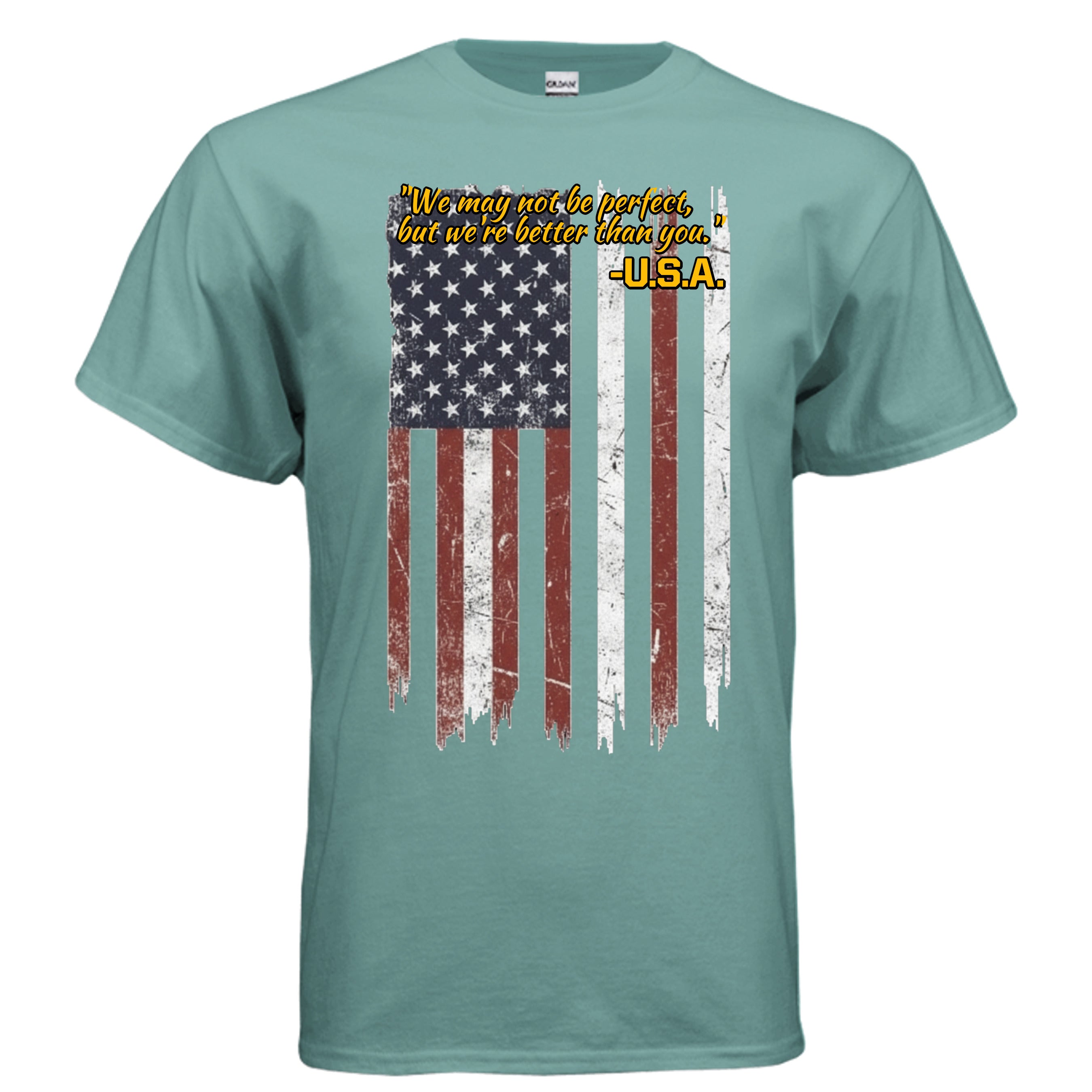 “Not Perfect, Still Winning” USA Tee – American Swagger Edition Anvil and Anthem }
