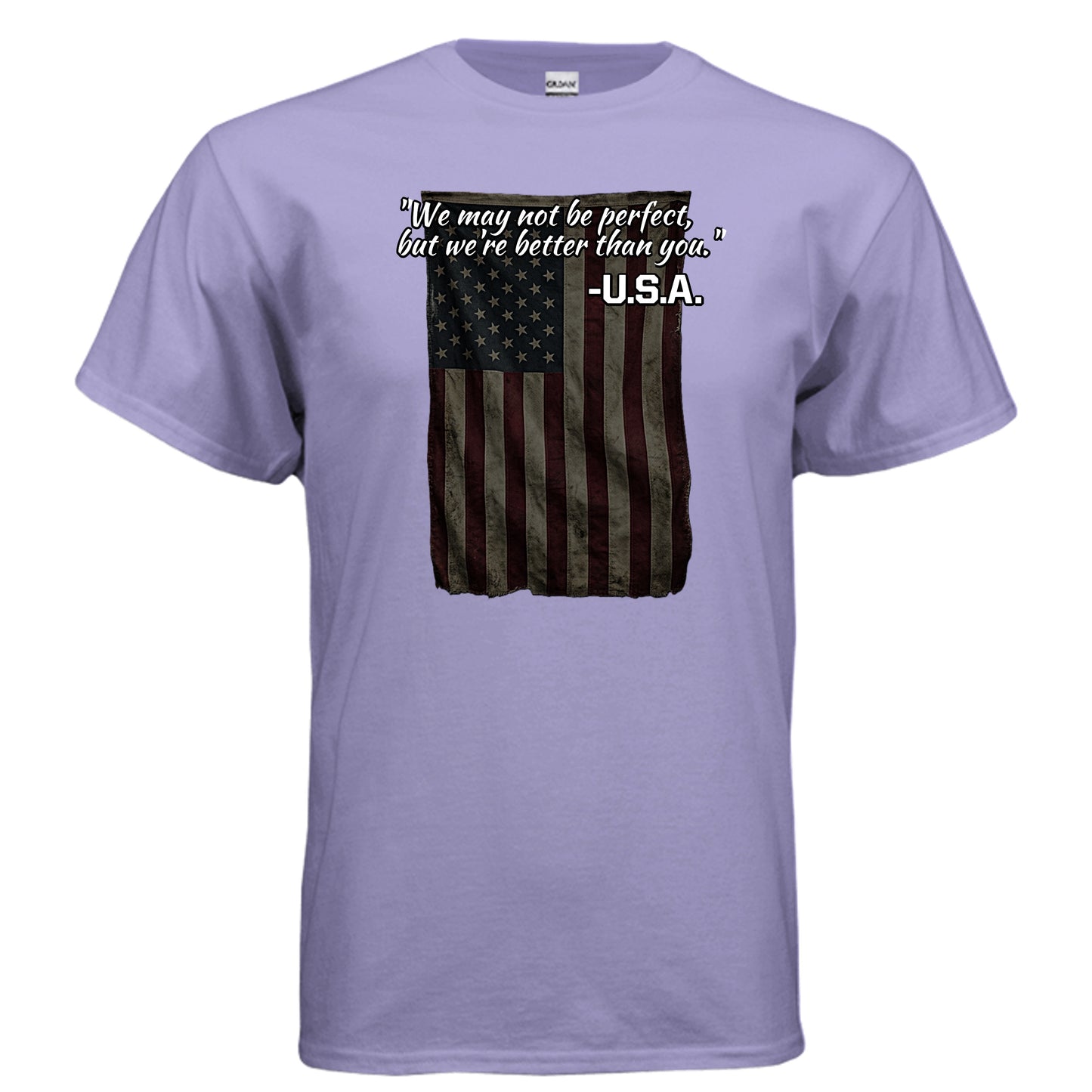 “Not Perfect, Still Winning” USA Tee – American Swagger Edition VIOLET {{ product_type }Anvil and Anthem }