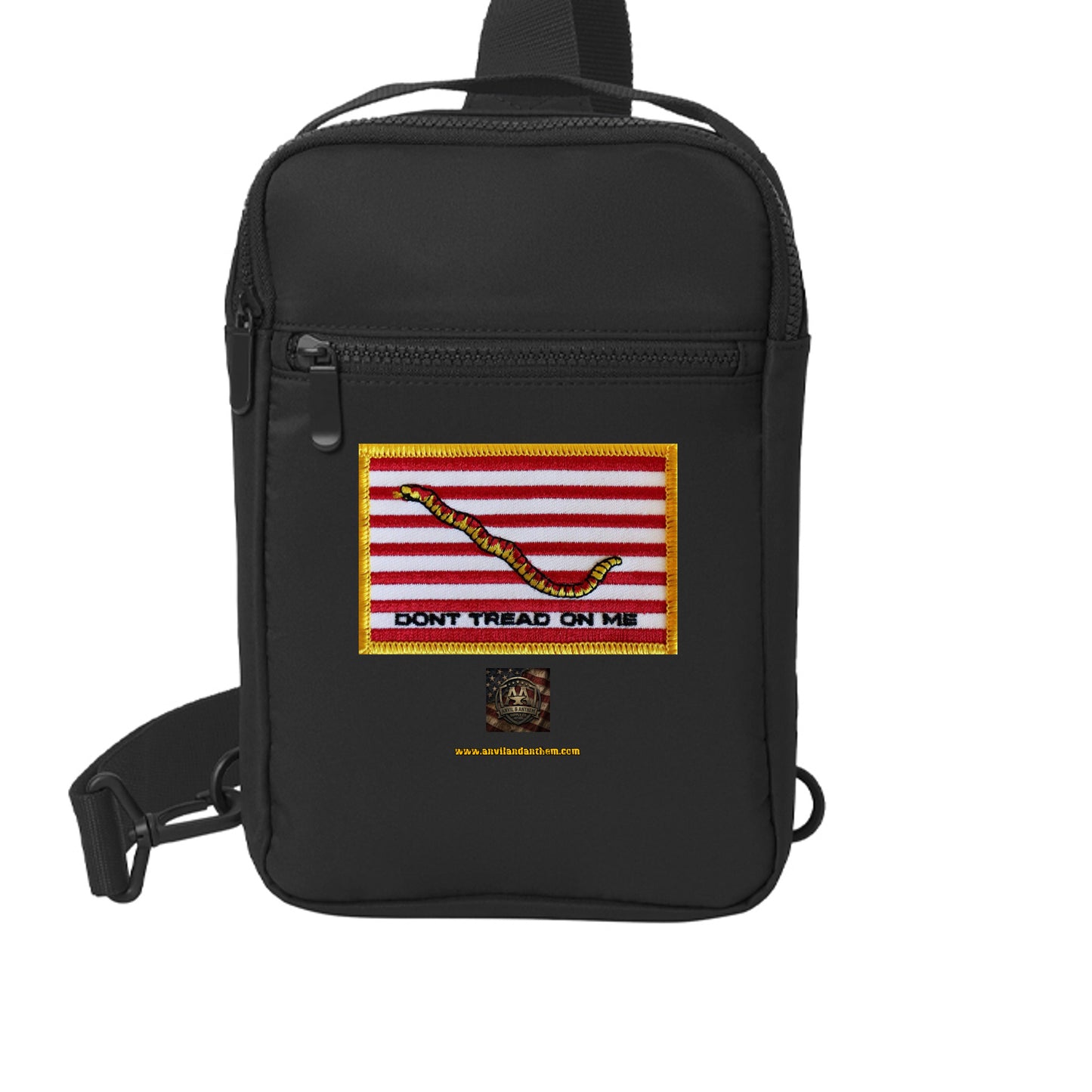“Don’t Tread on Me” Sling Bag – Freedom Carry Edition Deep Black ONE SIZE {{ product_type }Anvil and Anthem }
